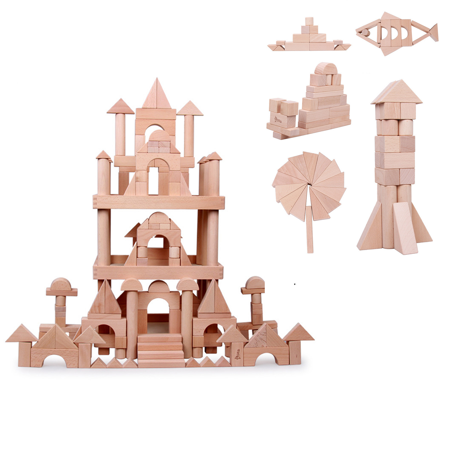 180 Pieces Of Beech Wood Large Blocks 1