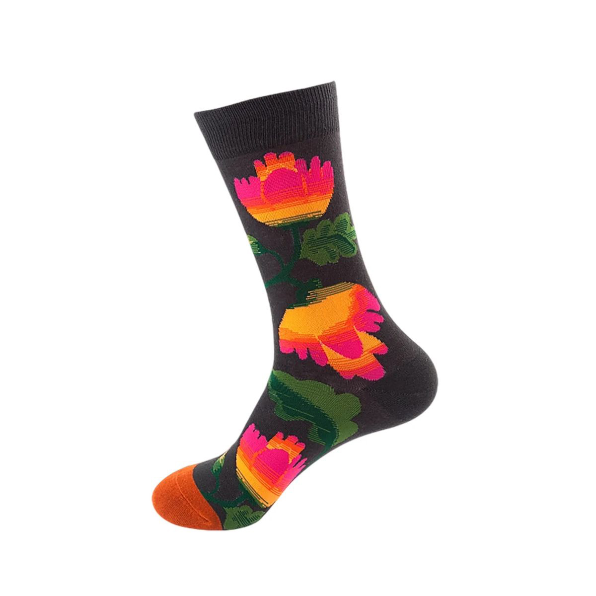 Cotton Crew Socks with Jacquard Pattern 75