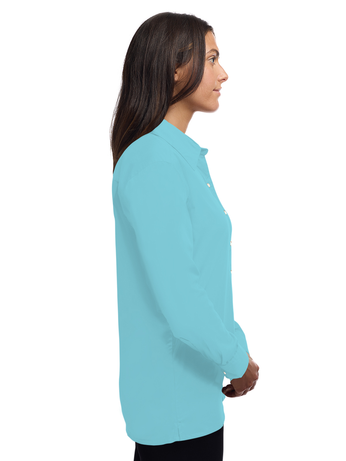 Blue Generation - Women's Pocketless Long Sleeve Superblend Poplin Shirt 93