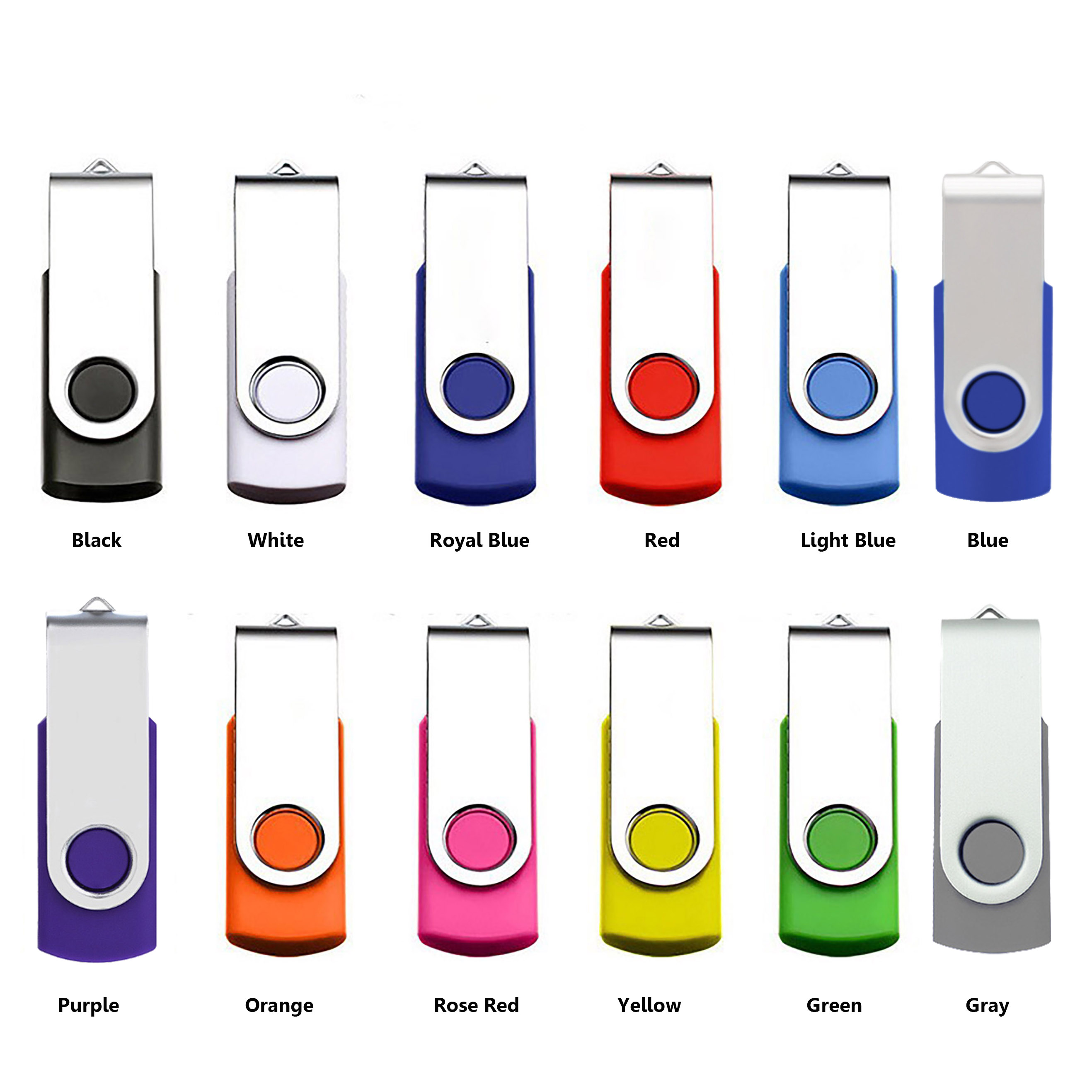 2GB USB Flash Drive with Metal Swivel Cover 5