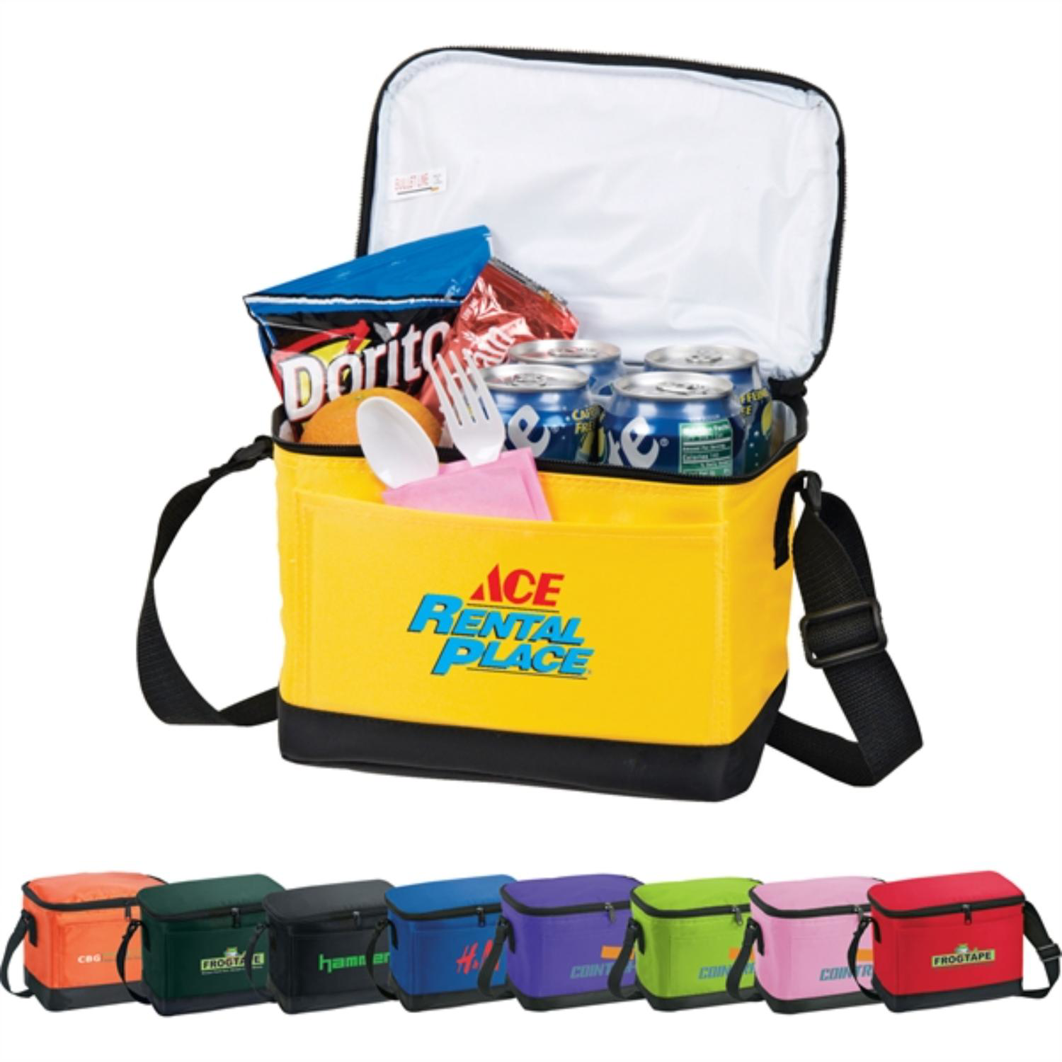 Compact Insulated Zipper Cooler Bag with Front Pocket 9.25" x 7" x 7" 1