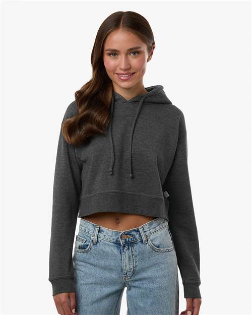 Women's Cropped Fleece Hooded Sweatshirt - BW5404 23