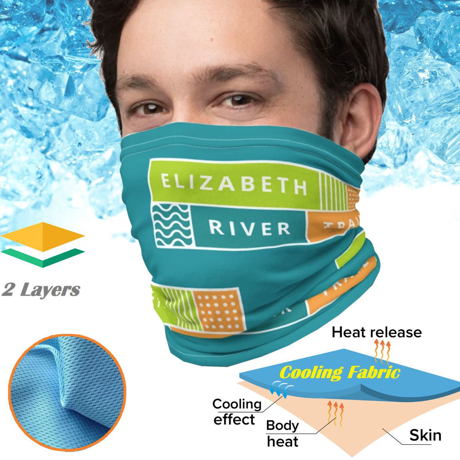 Cooling Neck Gaiter Full Color Summer Face Bandana Mask