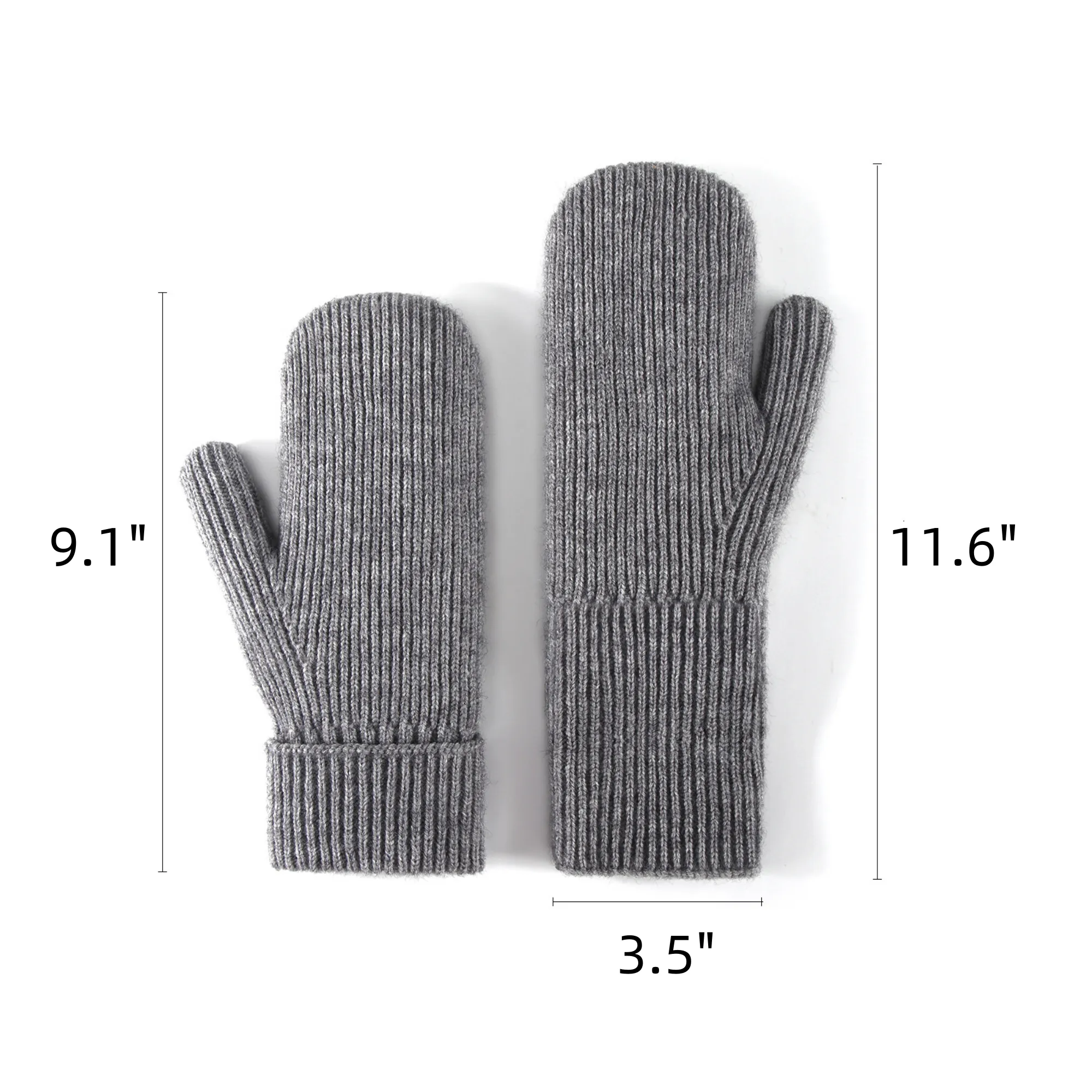 Fleece - Lined Thick Knit Double - Layered Ski Gloves 5