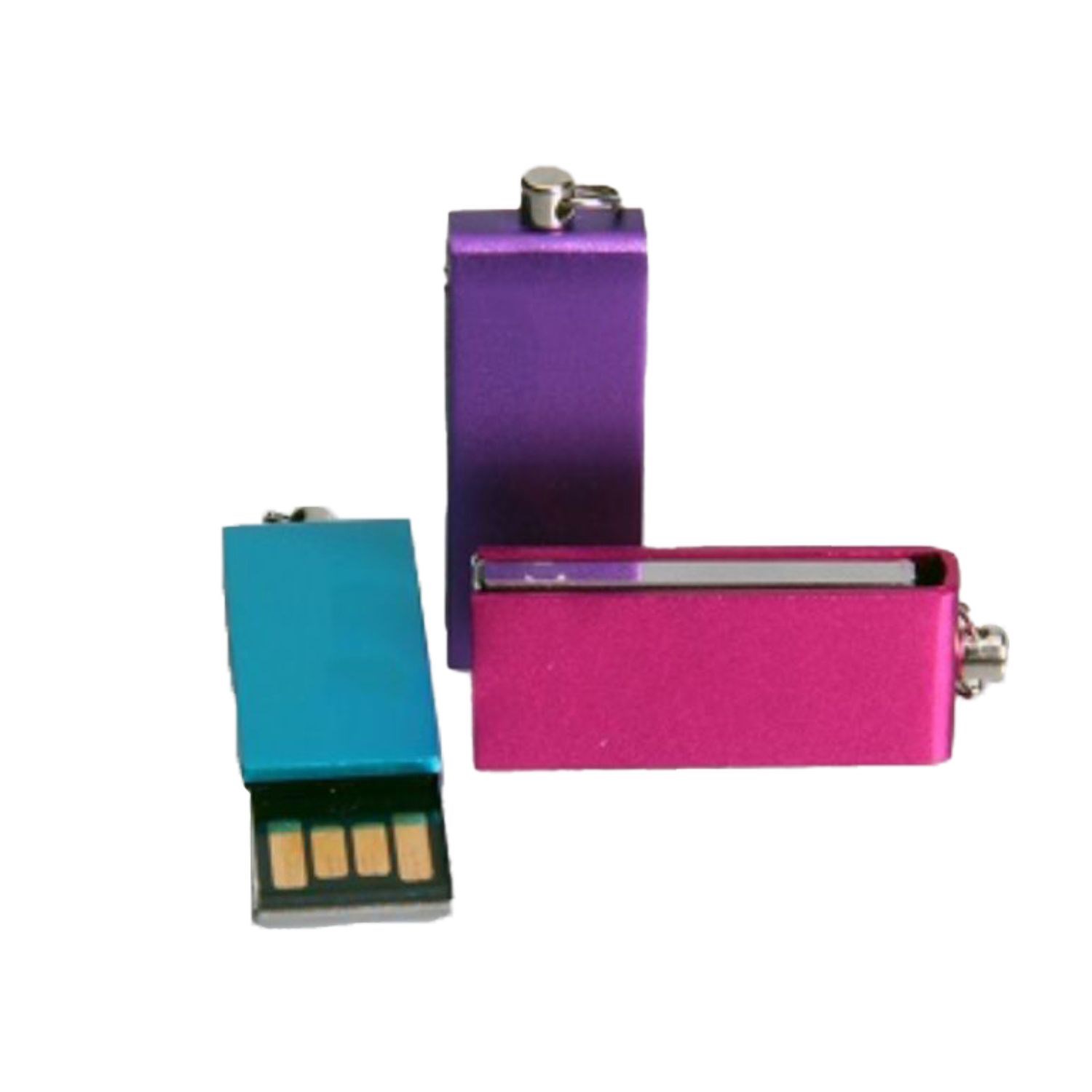 Swivel Metal Mini USB Drive with Chain 2