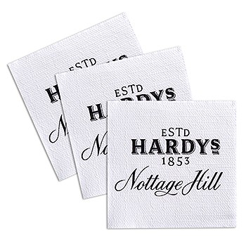 1-Ply, White, Linen-pattern Embossed Beverage Napkin 1