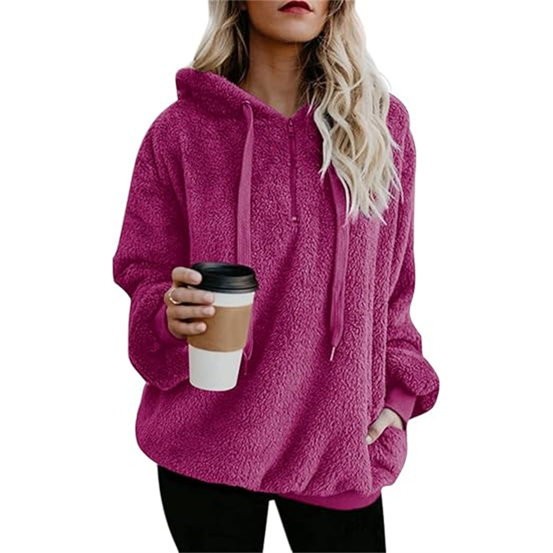 Women's Hoodies Sherpa Pullover Sweater 9