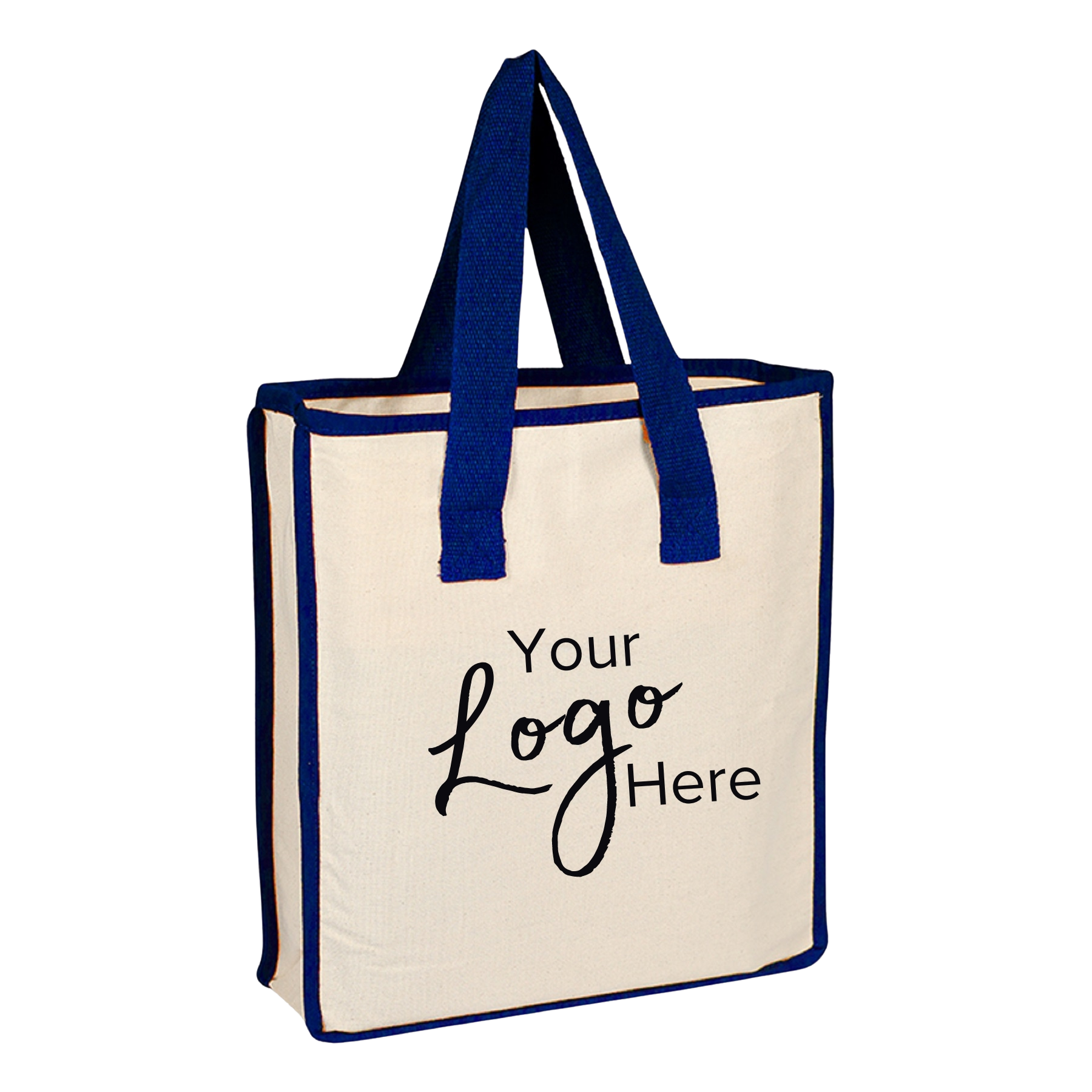 Canvas Shopping 14"W x 15"H x 4" Gusset Bag with Natural Handles, custom tote bag with logo imprint 5