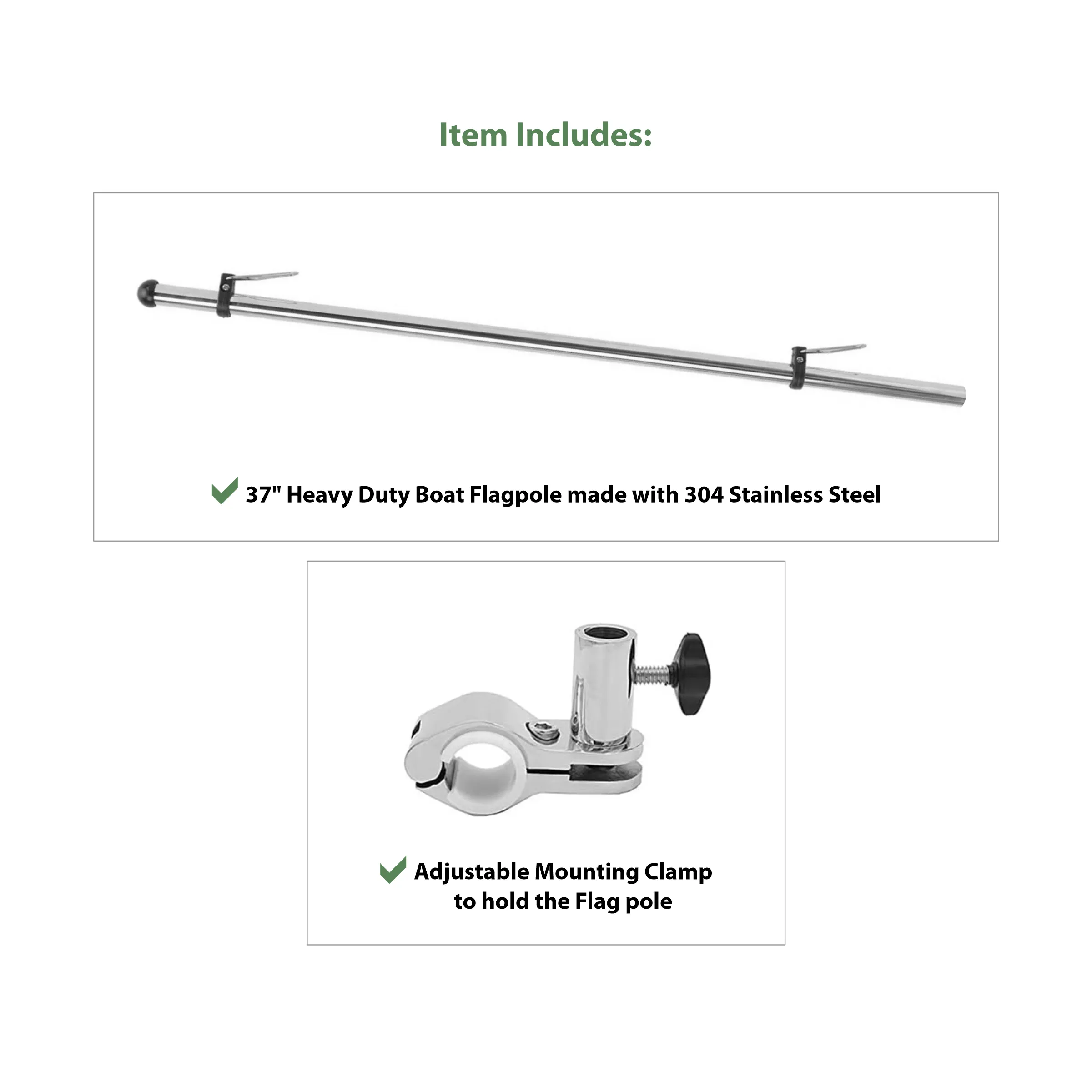 37" Heavy Duty Boat Flag Pole 9