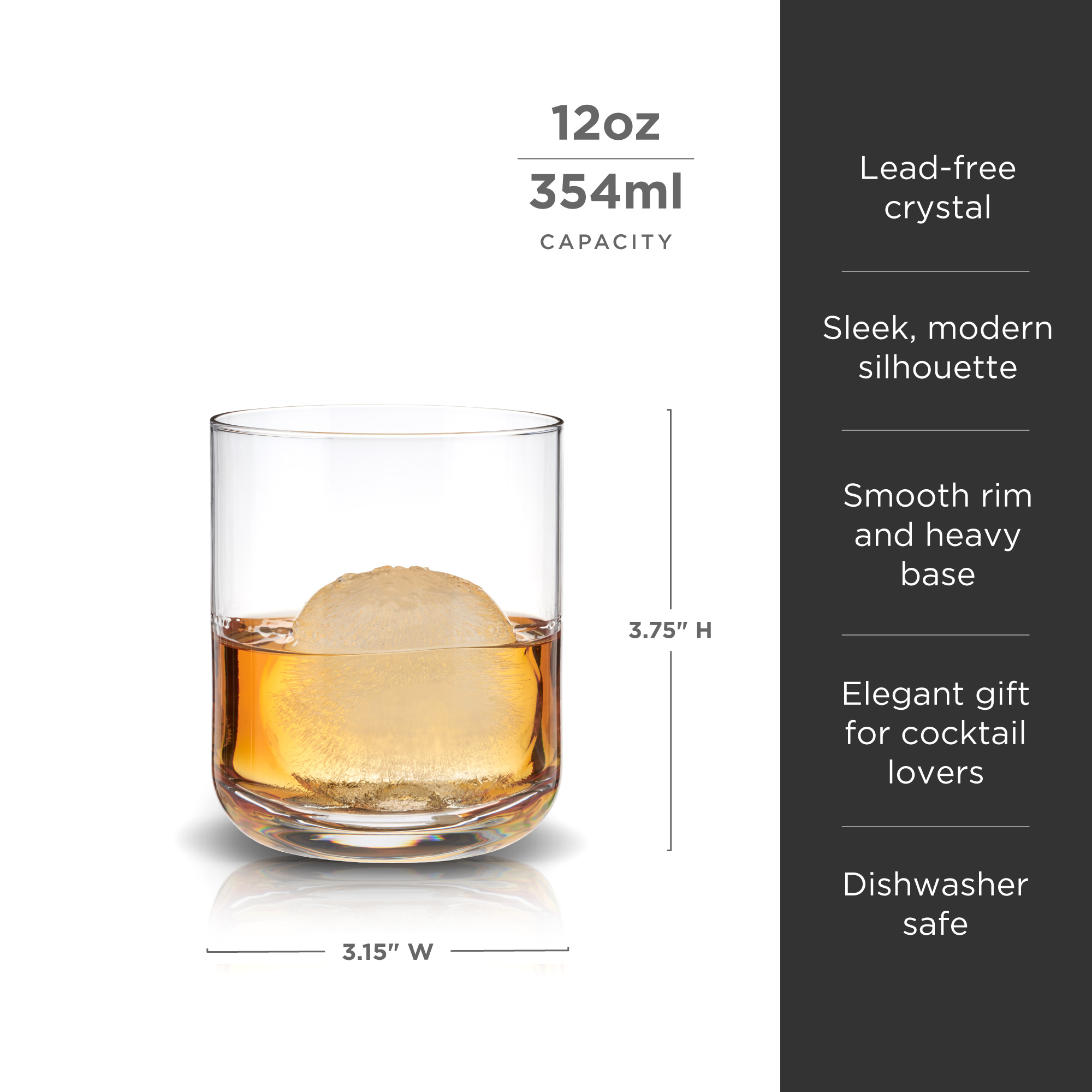 Viski® Crystal Whiskey Tumbler, set of 2 9