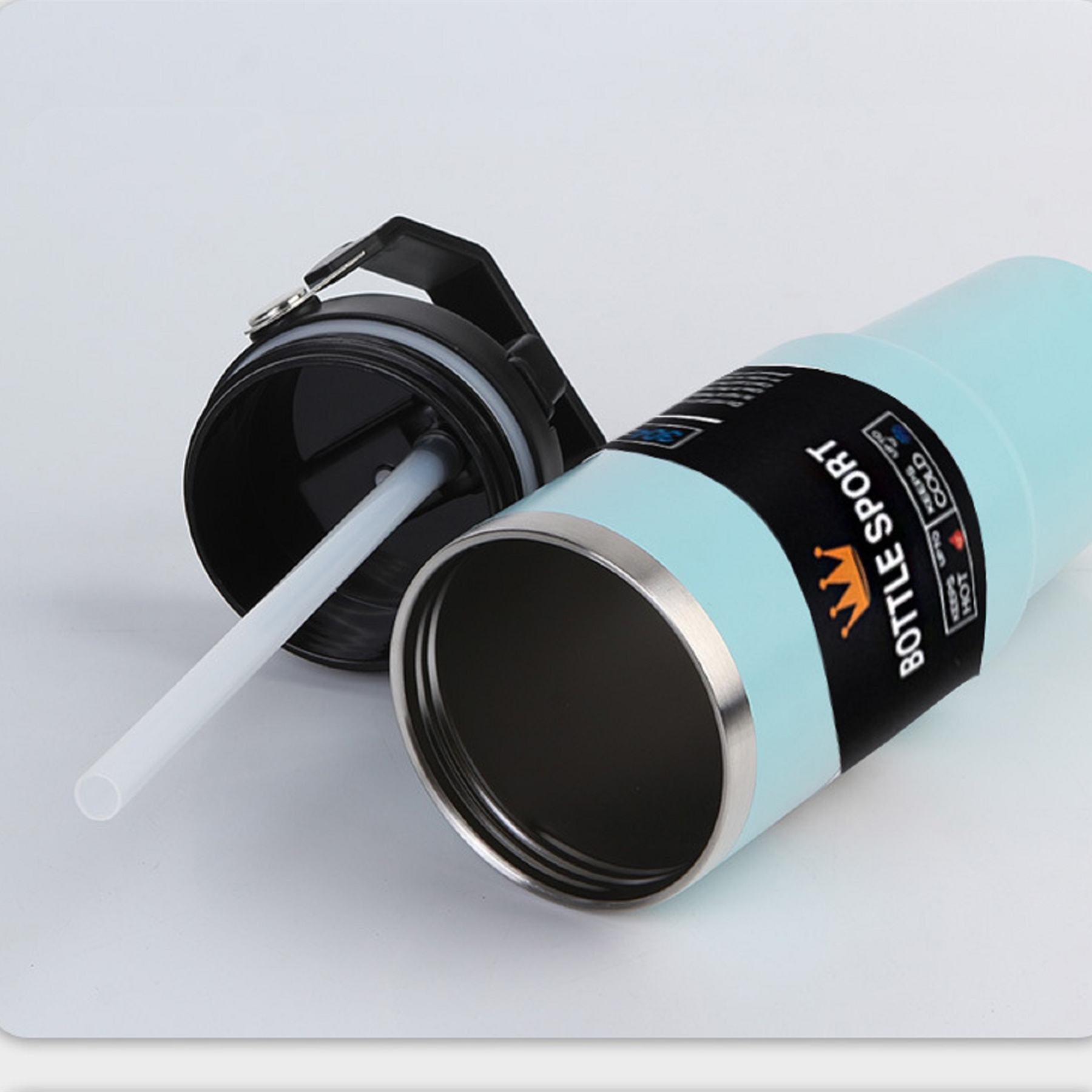 30 oz Insulated Tumbler with Handle and Straw Lid 2