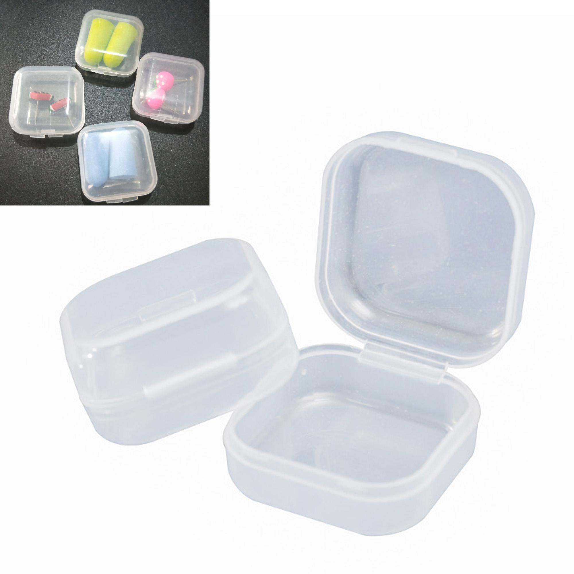 Square Empty Mini Clear Plastic Storage Containers Box 2