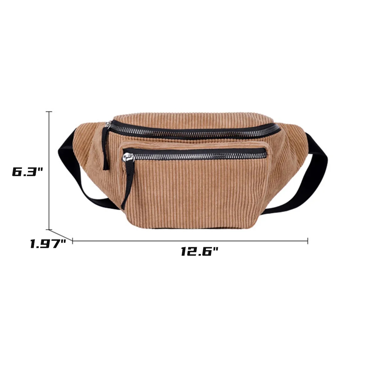 Corduroy Adjustable Strap Waist Bag for Travel Sports 4