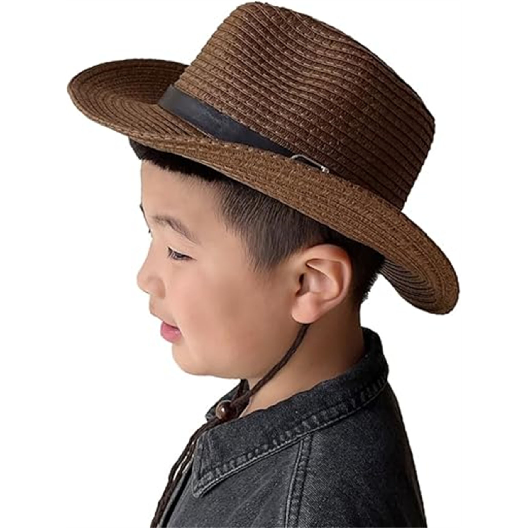 Straw Fedora Sun Hat for Kids 8