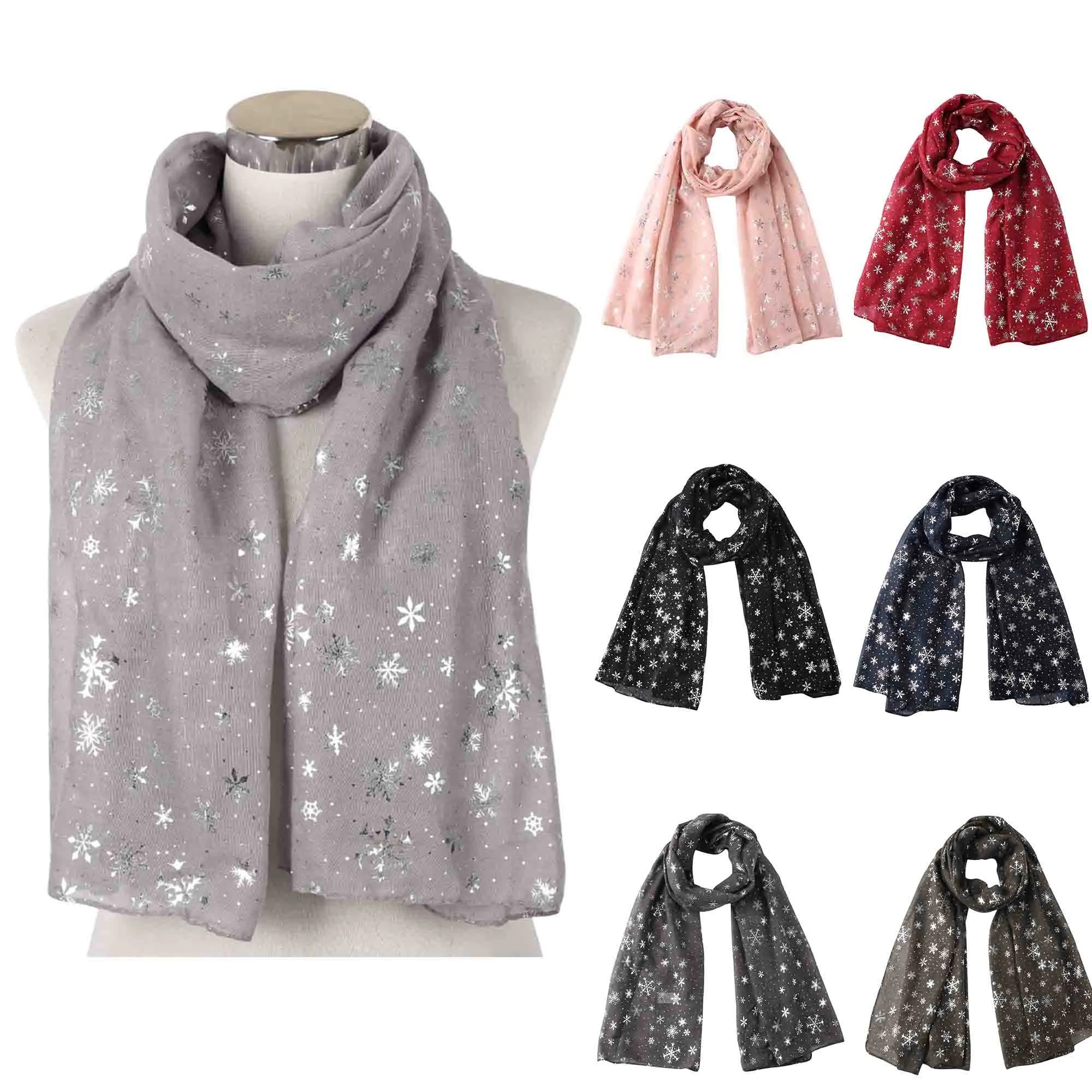 Christmas Soft Scarves Winter Lightweight Snowflake 2