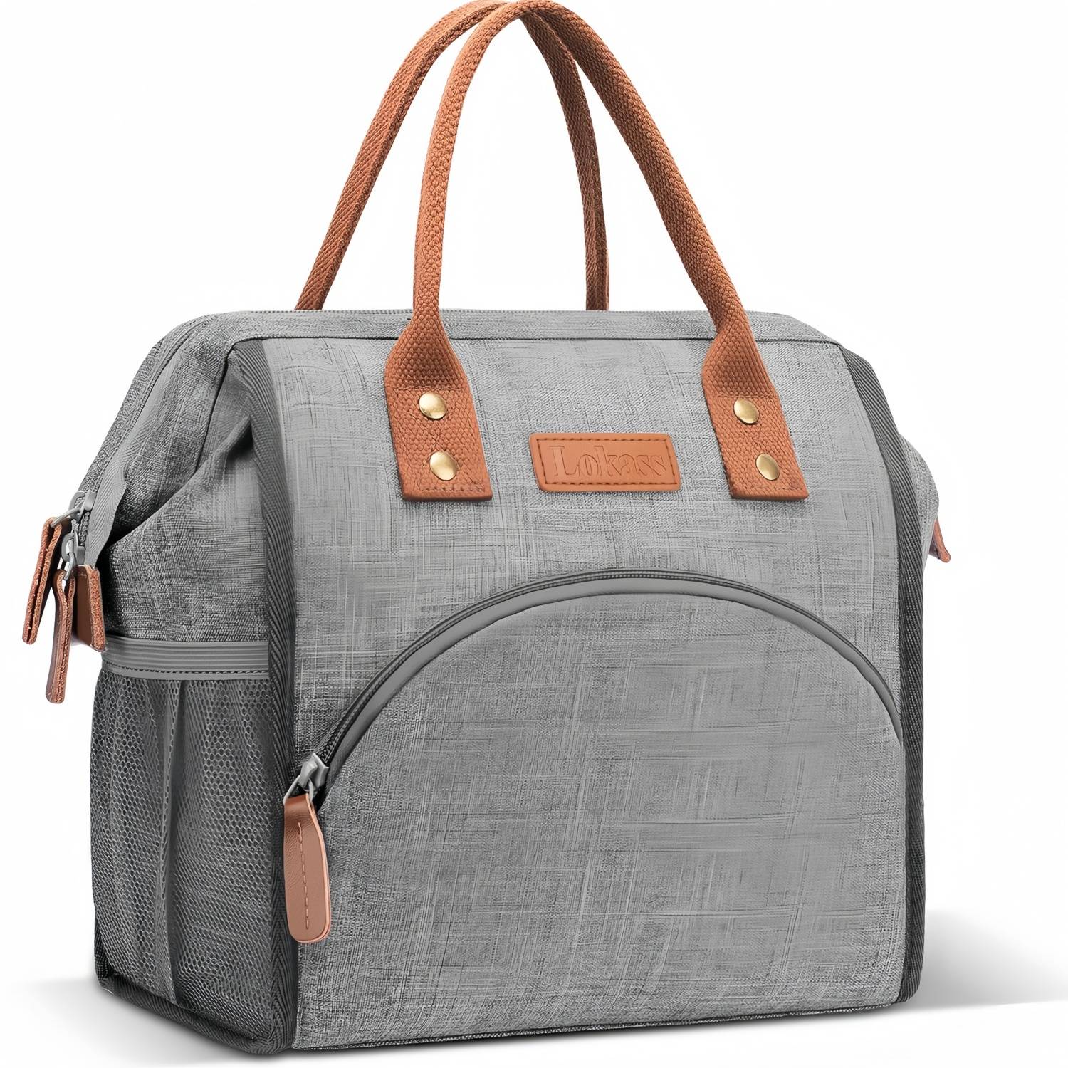 10L Wide Open Nylon Insulated Lunch Cooler Tote Bag w/Handle 7