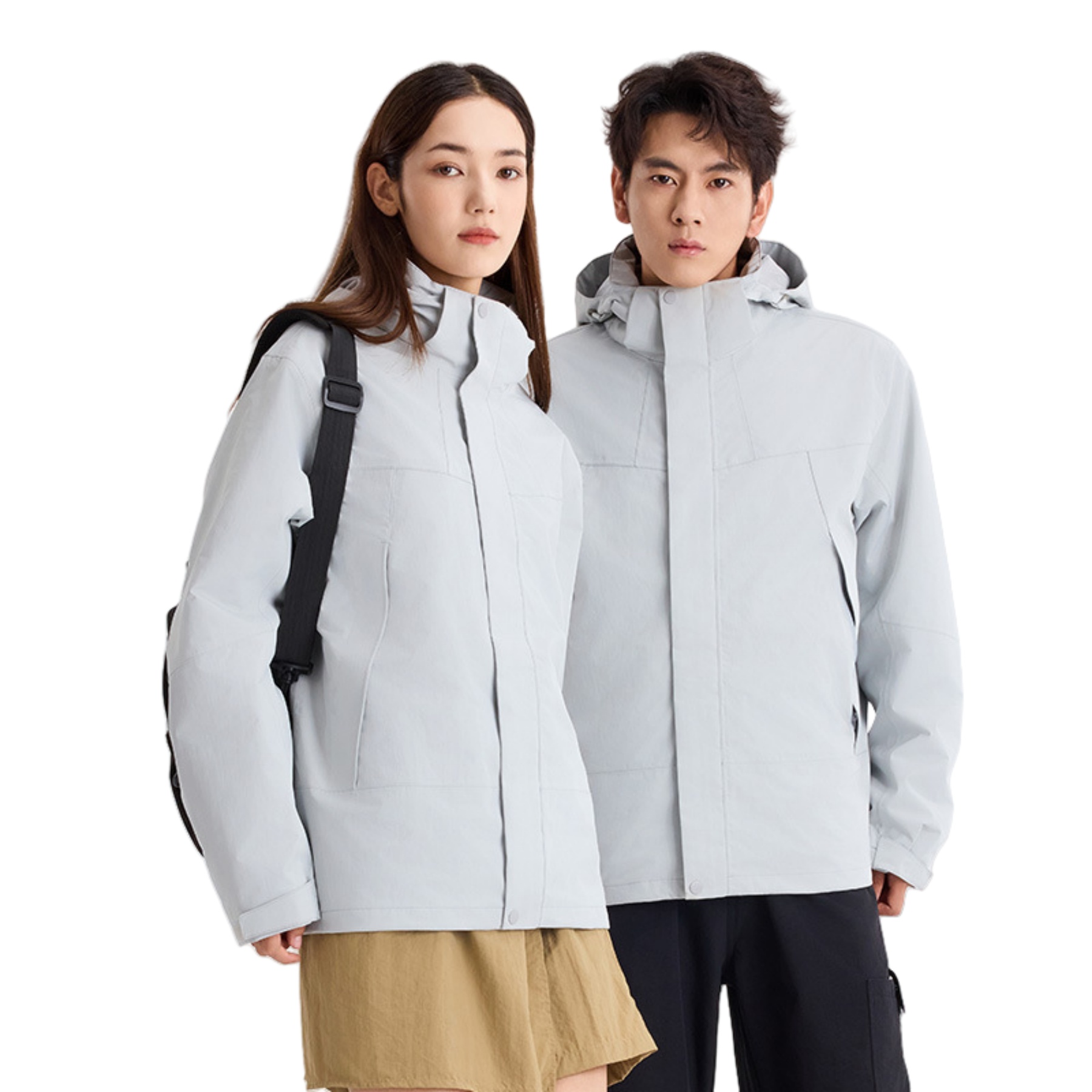Unisex Double Layer SoftshellMoisture Wicking Jacket Rain Gear 9