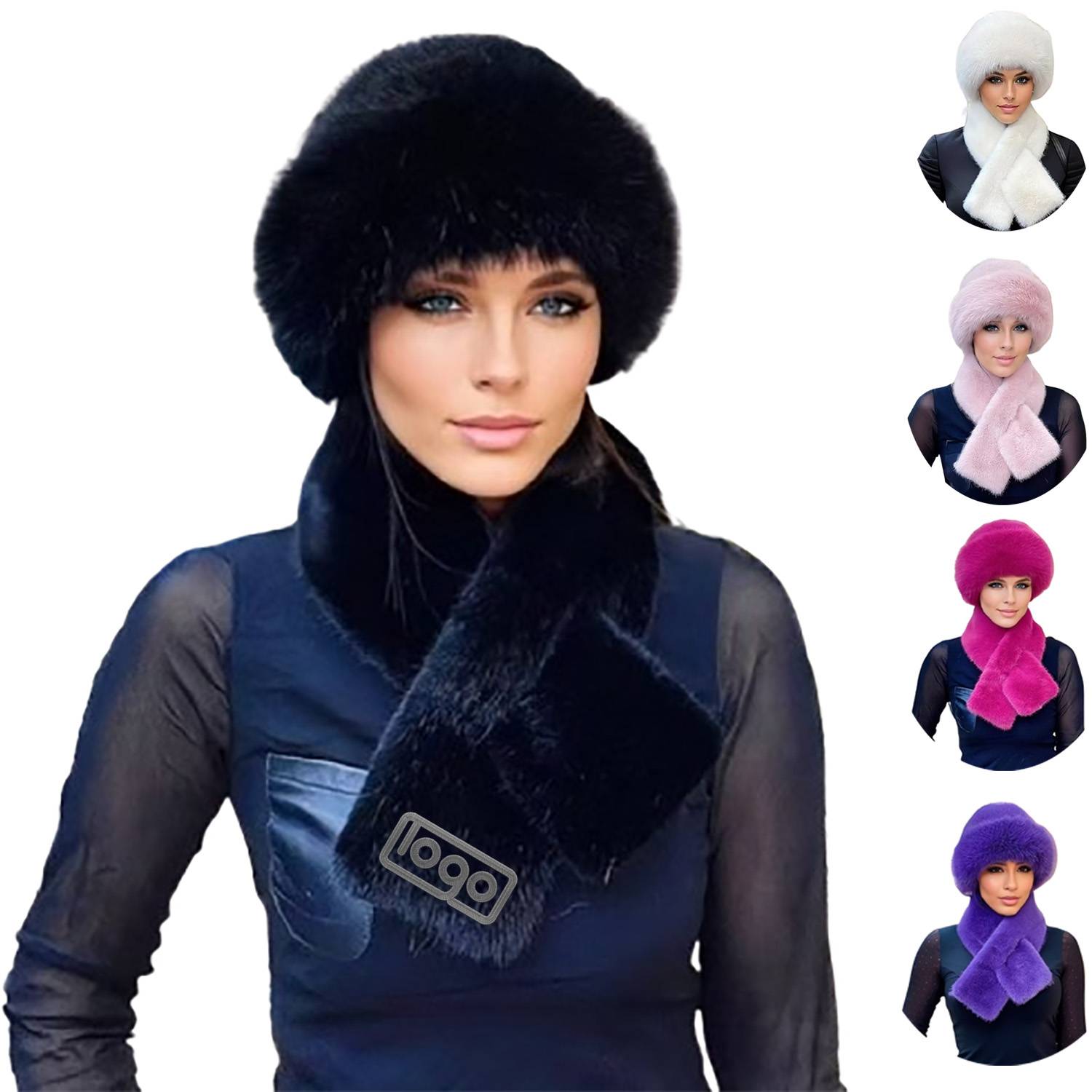 Plush Ear Warmer Hat & Scarf Set 7