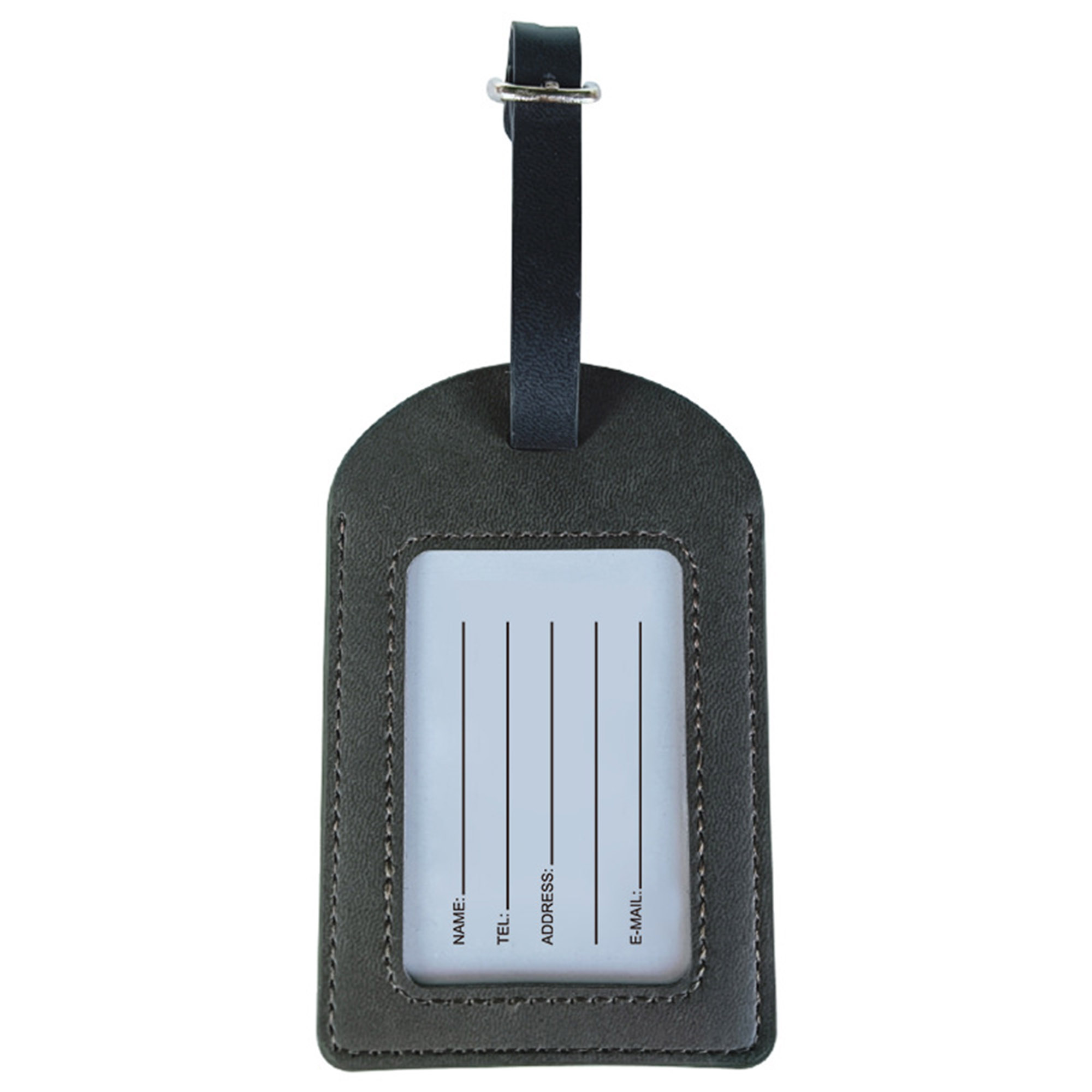 Debossed PU Leather Luggage Tag with Visable Window 7