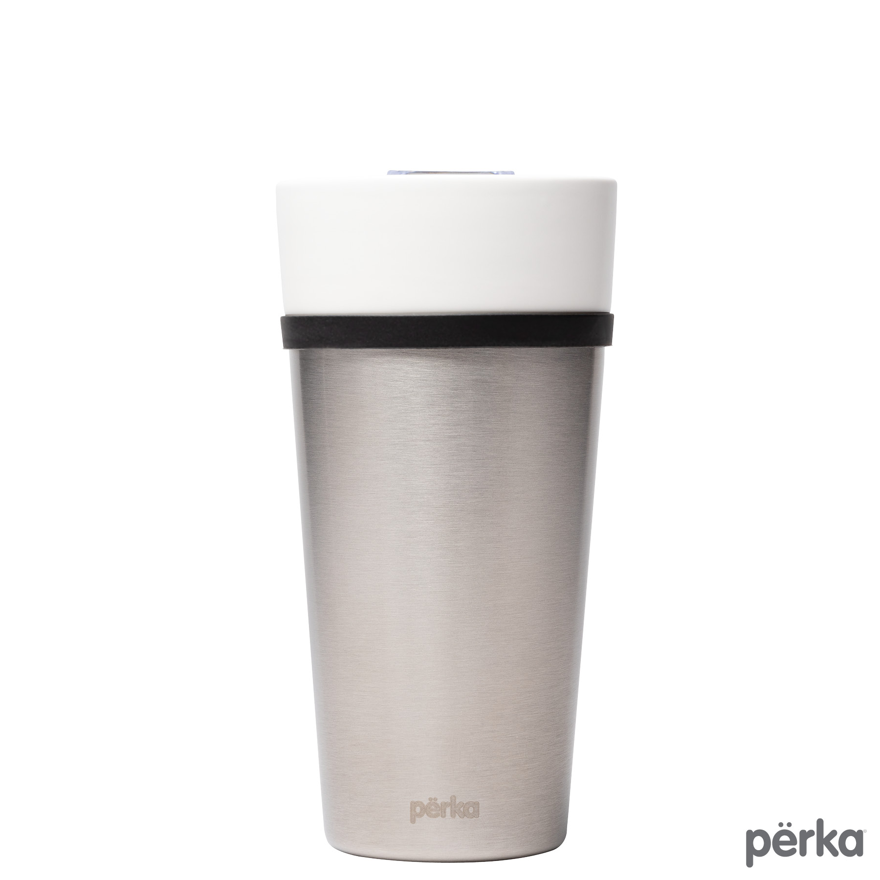 Perka® Linden 14 oz. Double Wall Ceramic Tumbler w/  Stainless Steel Outer 26