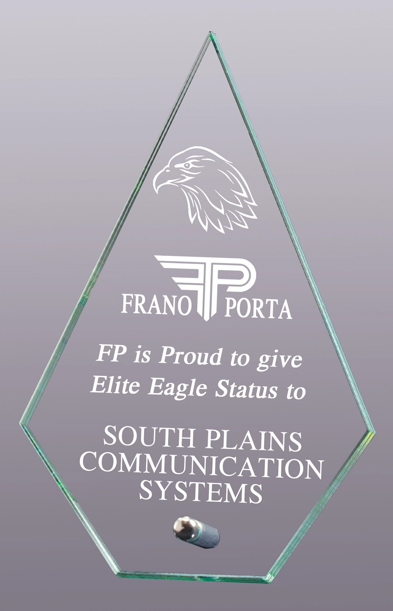 Arrowhead Glass Award w/Post Stand 2