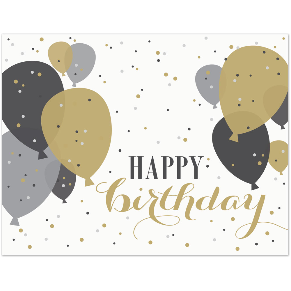 Gold Balloons Birthday Card 1