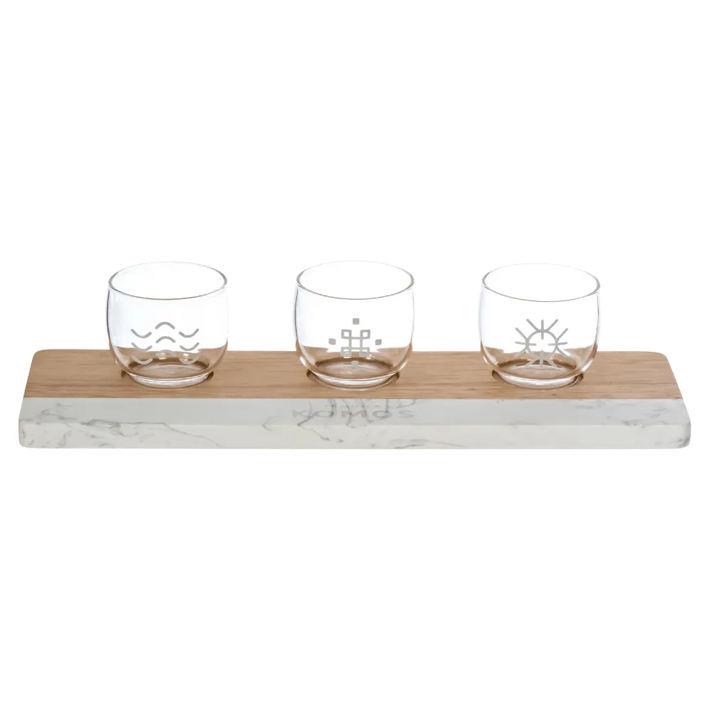 Marble & Bamboo Hybrid Tasting Flight Tray 2