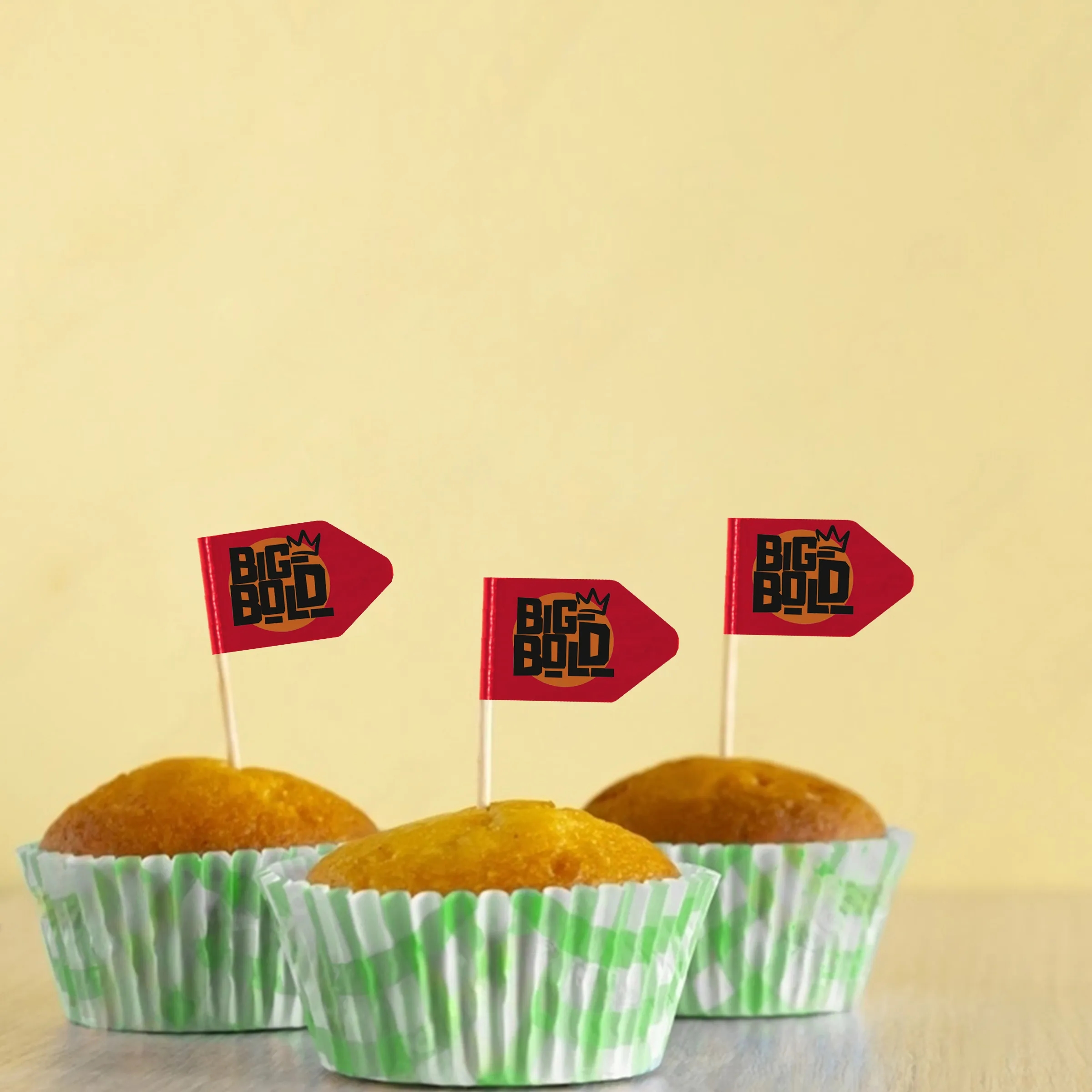 Custom Paper Toothpick Flags - Style H Flag Size 1.5" x 2.5" 6