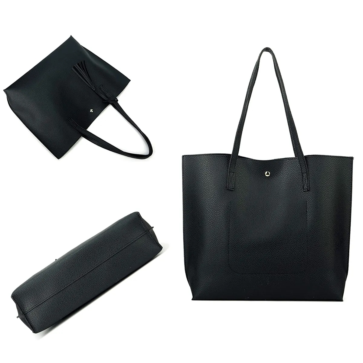 PU Leather Top Handle Satchel Shoulder Handbags 2