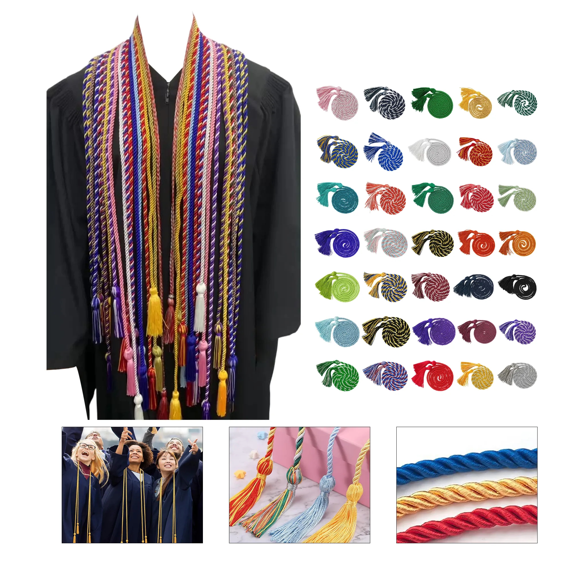 MOQ 50 Graduation Honor Handcrafted Tassel Cord 65