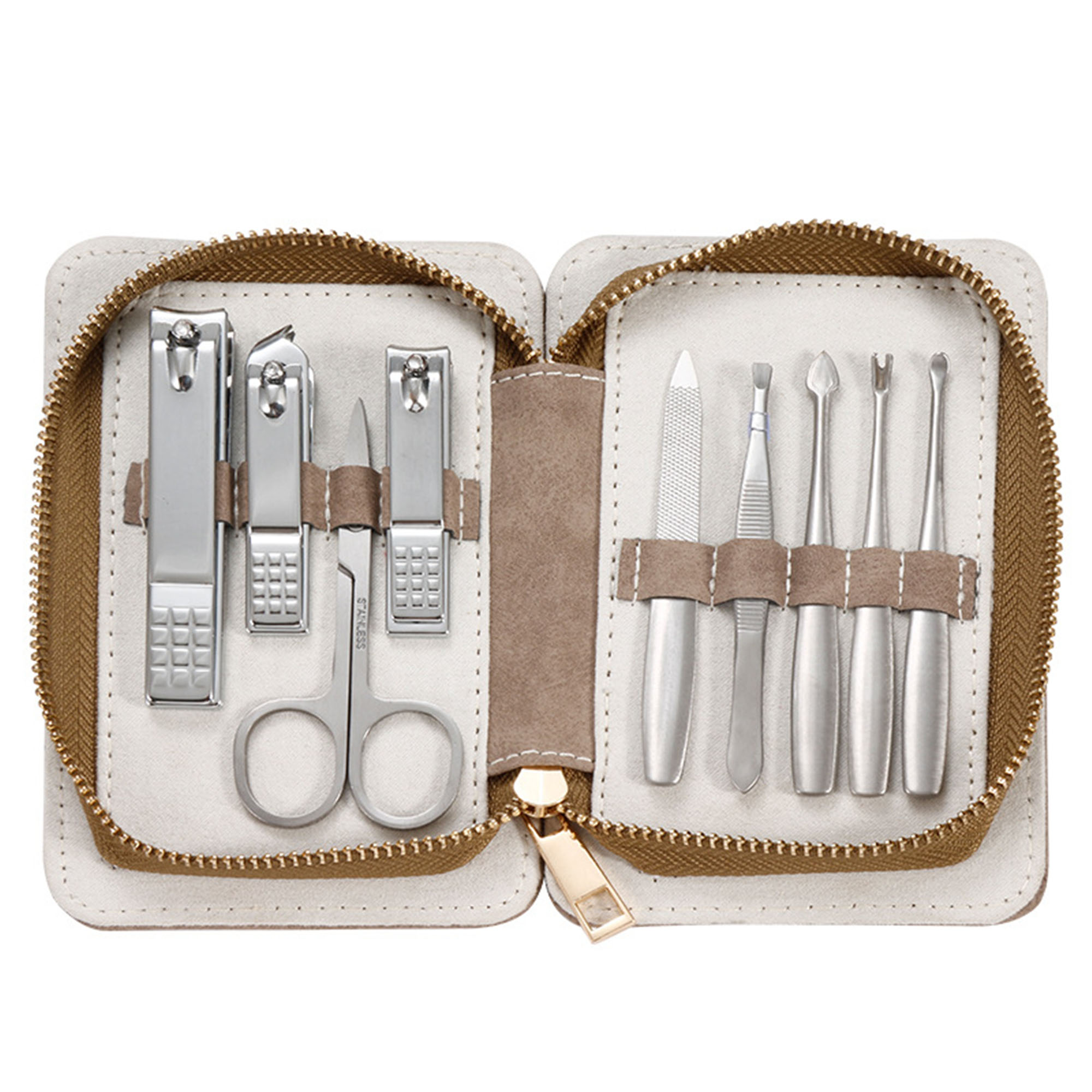 Premium Stainless Steel Nail Clipper Set, 9-Piece Manicure Pedicure Kit with Soft Grip