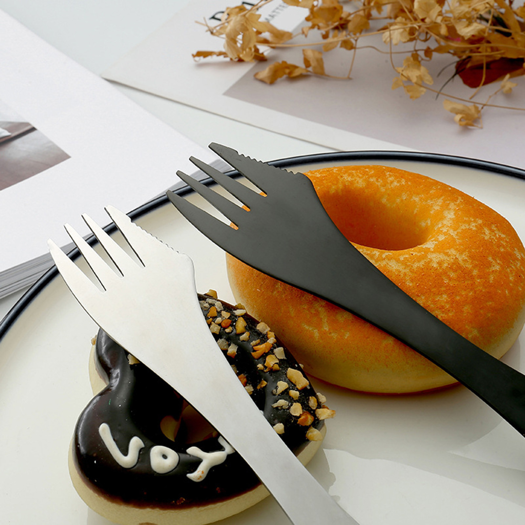 3 in 1 Stainless Steel Knife-Spoon-Fork Set 4