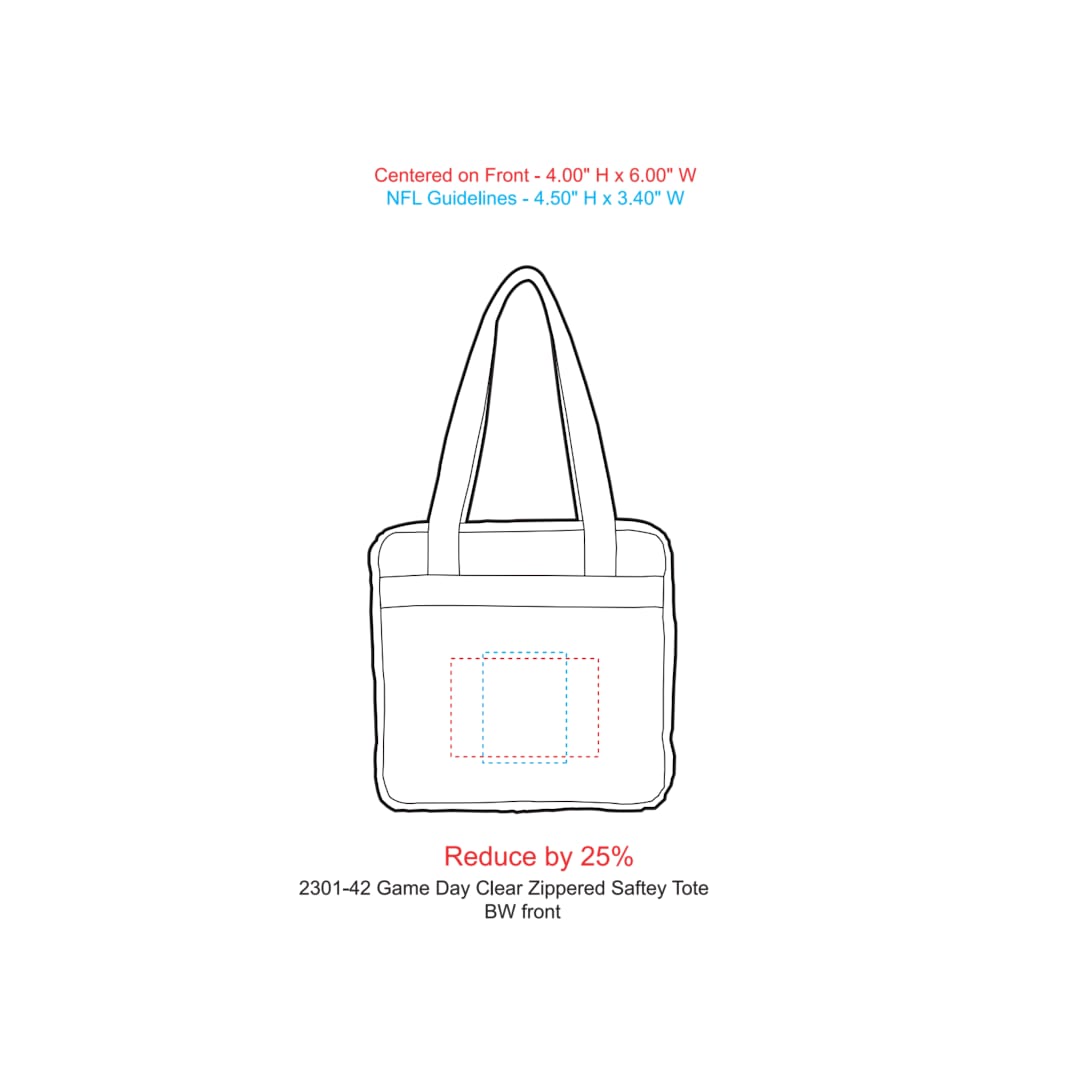 Game Day Clear Zippered Safety Tote 35