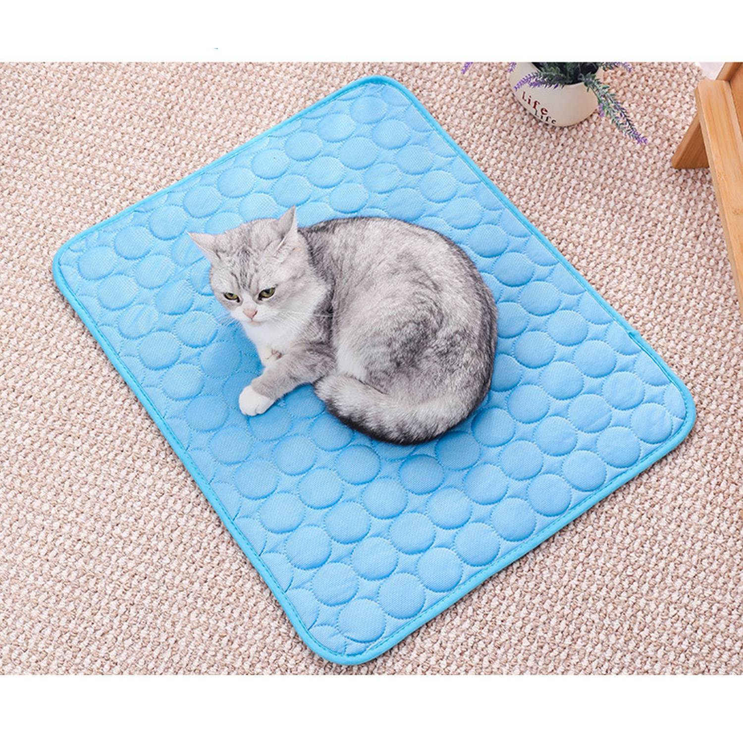 Reusable Cooling Pet Mat – Ice Silk, Breathable & Soft 3