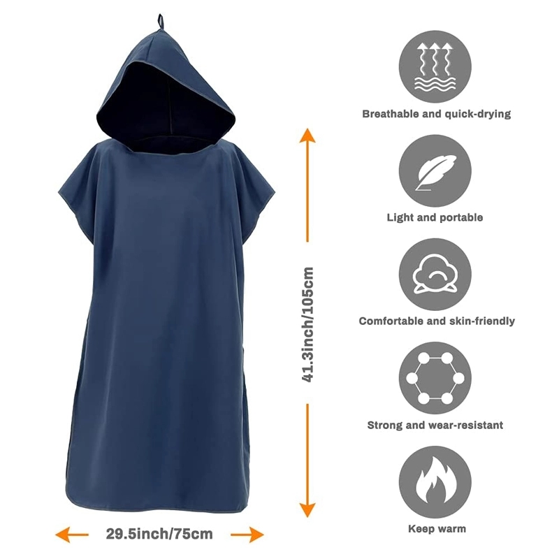 Quick-Drying Beach Surf Poncho Changing Robe With Hood 5