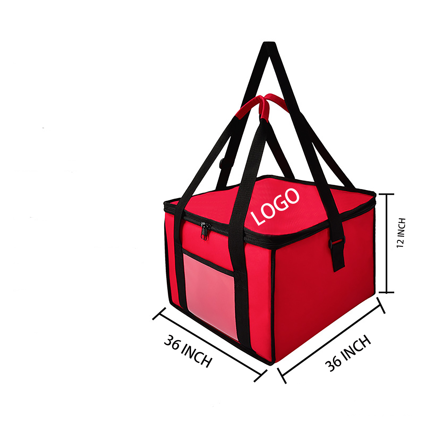 Insulated Food Delivery Bag with Sturdy Zipper and Reinforced Handle 2