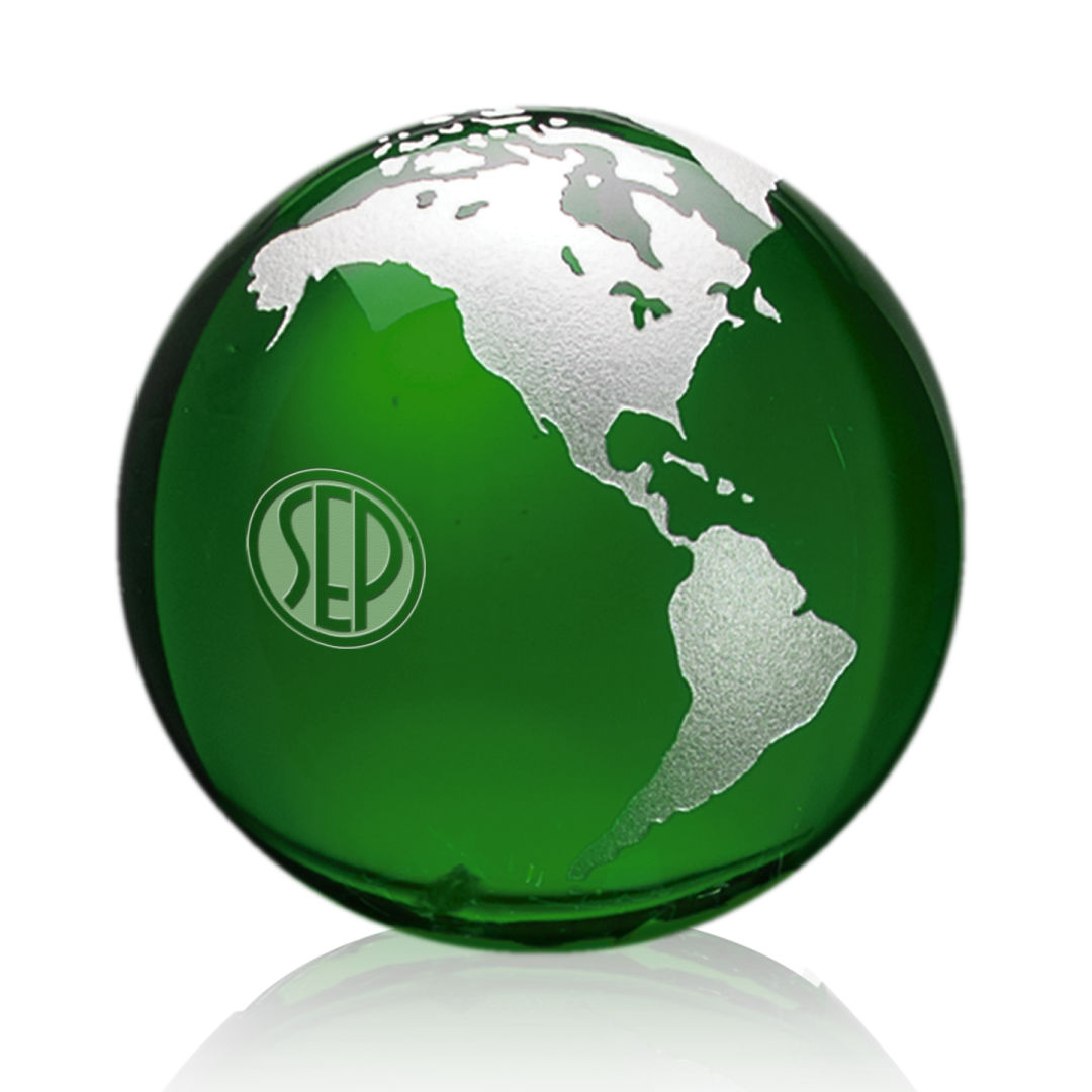 Globe Paperweight - Green 4