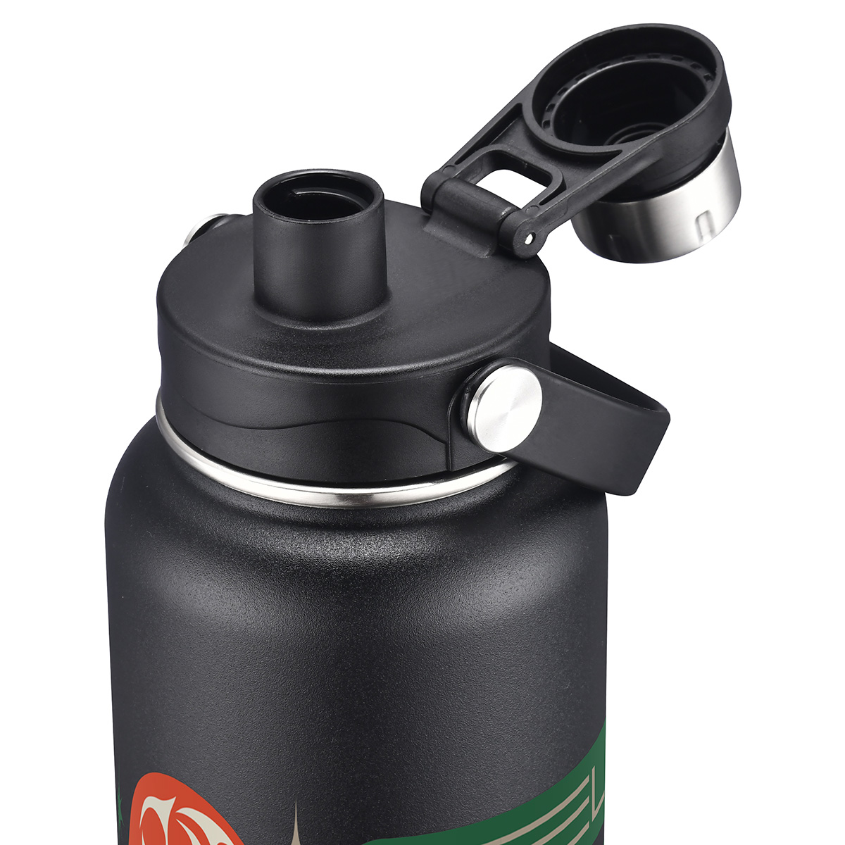 Bresso 34 oz Vacuum Insulated Bottle with Twist Top Spout, custom water bottle with logo imprint 10