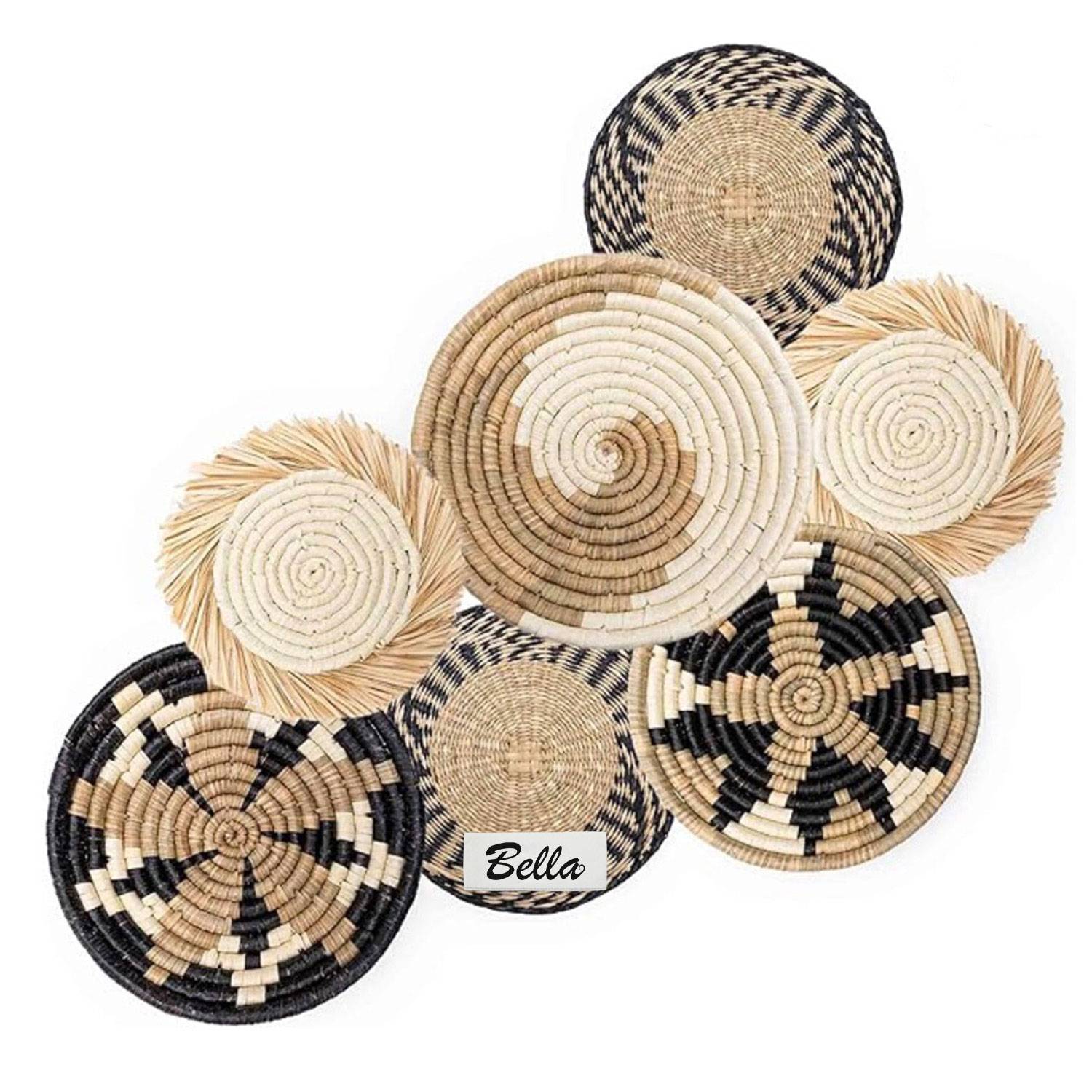 Hanging Woven Wall Basket Set 6