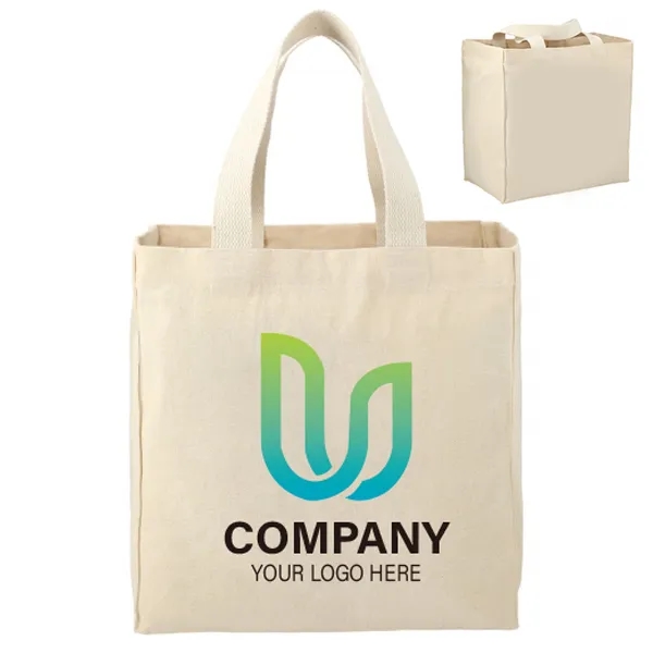 Essential 8 oz. Cotton Grocery Tote -12.5 x 13 x 3, custom tote bag with logo imprint 2