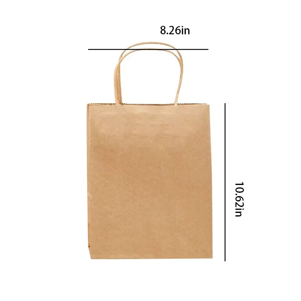 8.26"x4.33"x10.62" - - Brown Kraft Paper Bags 7