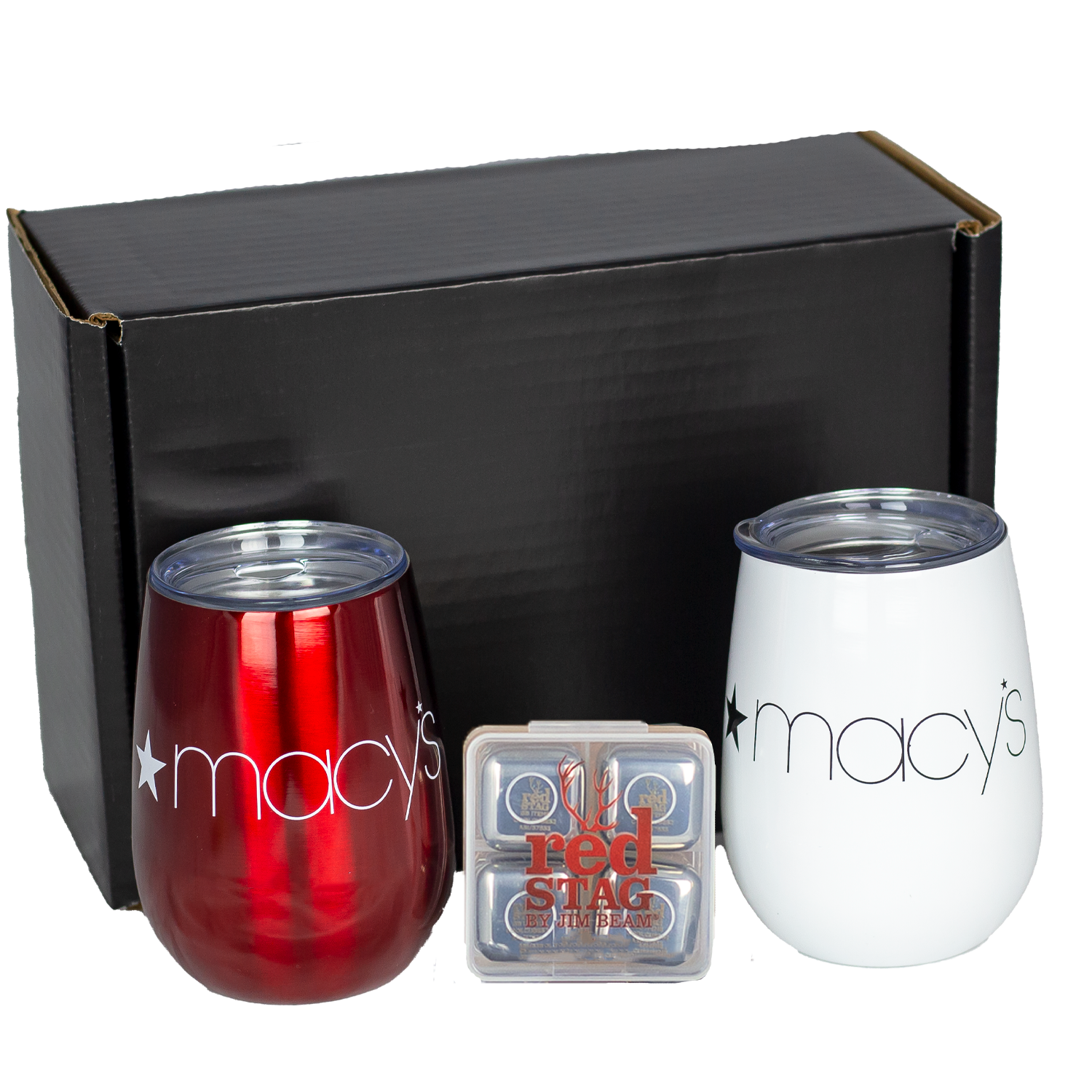 Celebration Set with Stainless Wine Tumblers & Reusable Drink Cubes 1