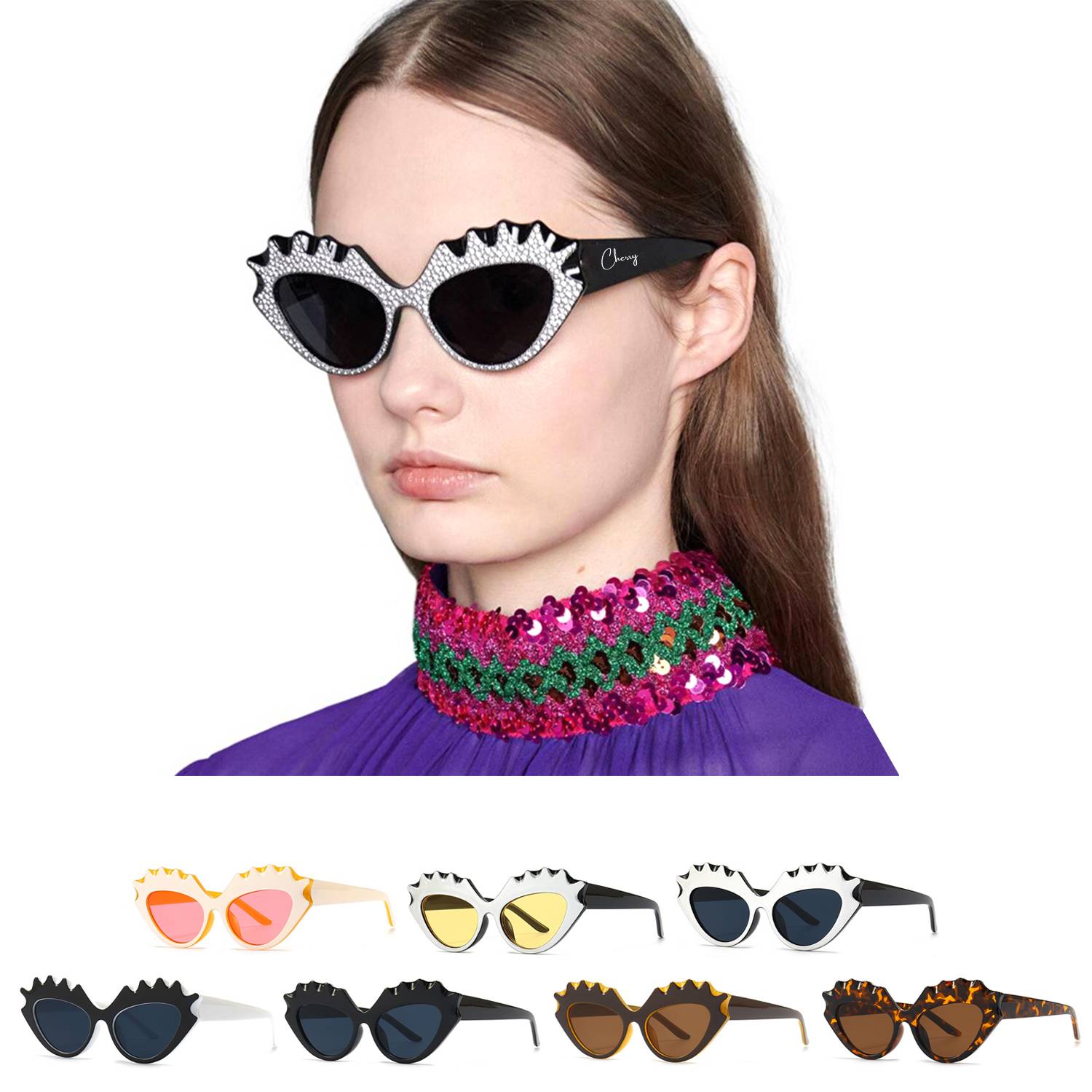 Cat eye frame butterfly sunglasses 1