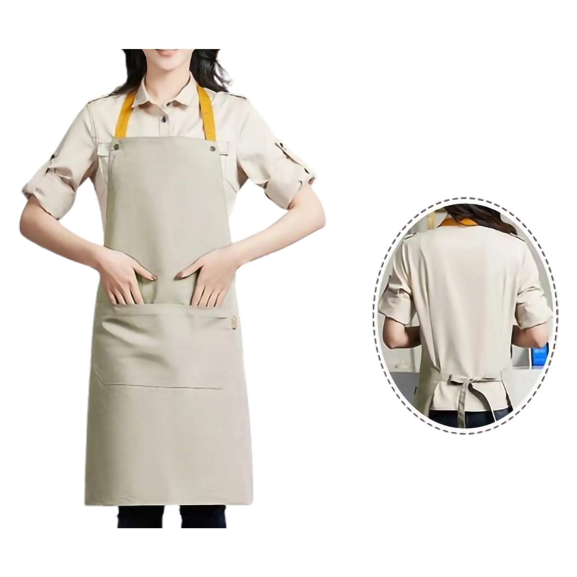 14 oz. Custom Canvas Kitchen Apron W/ 2 Front Pockets MOQ50 6
