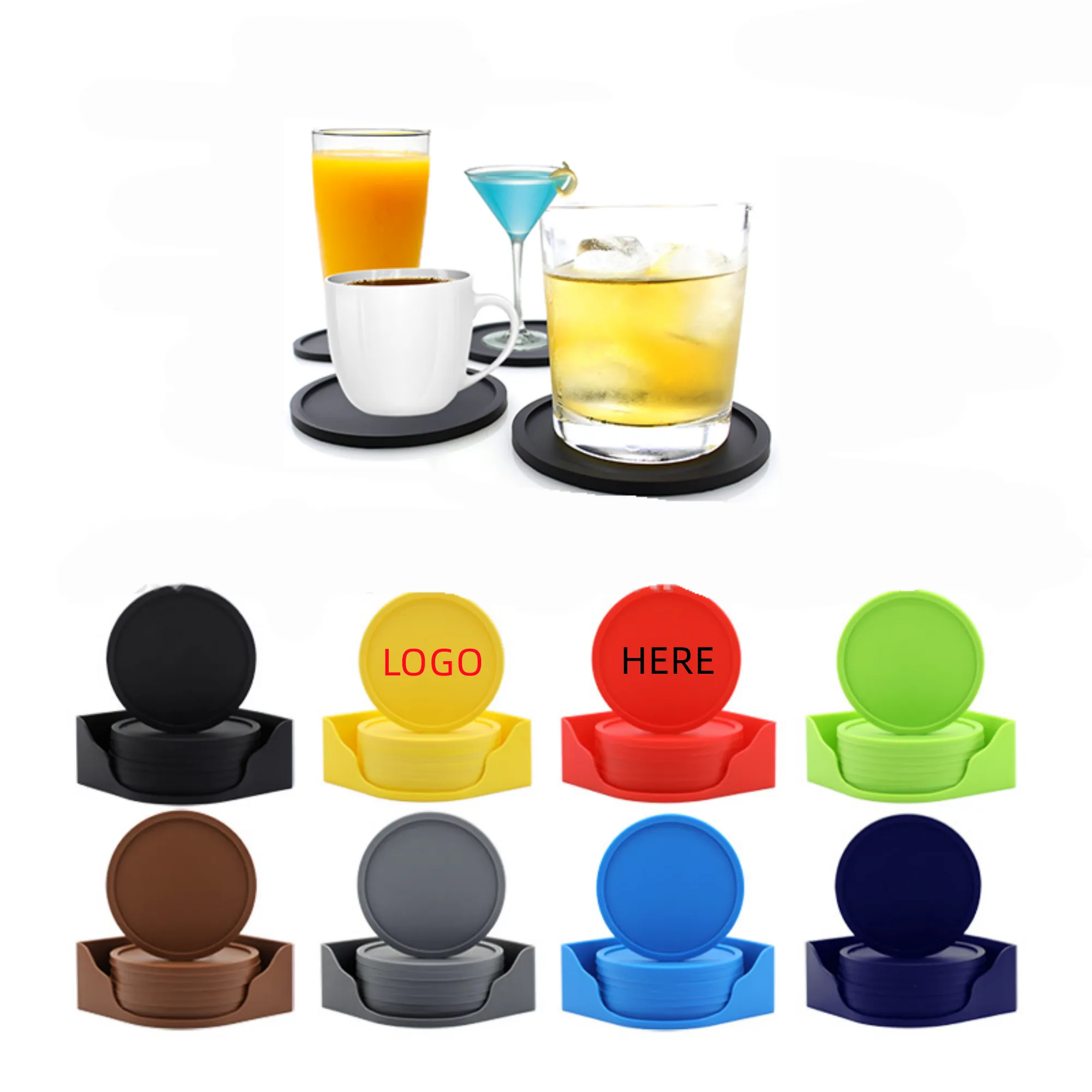4'' Thick Silicone Non-Slip Drink Coaster 2