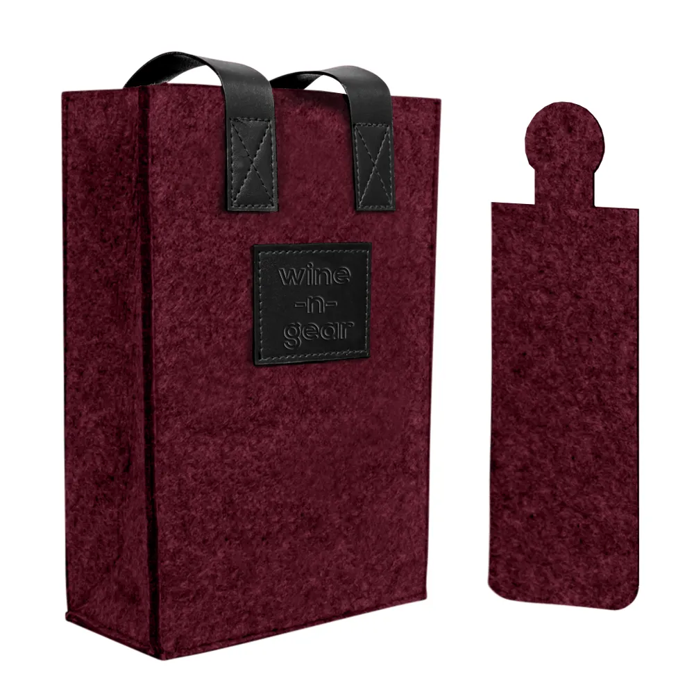 2-Bottle Felt Wine Tote 4