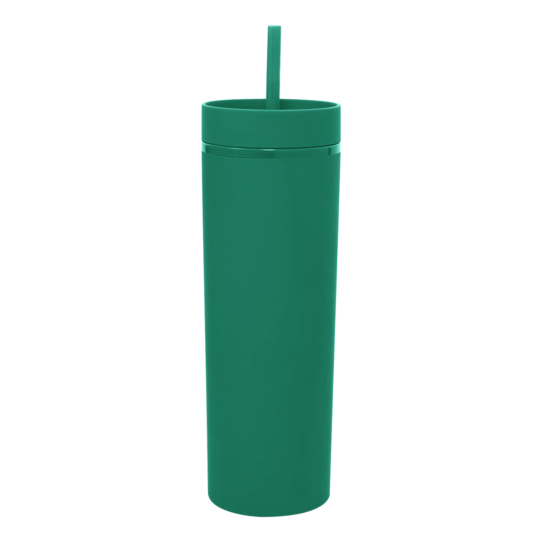 Double-layered Plastic Straight Cup With Straw 8