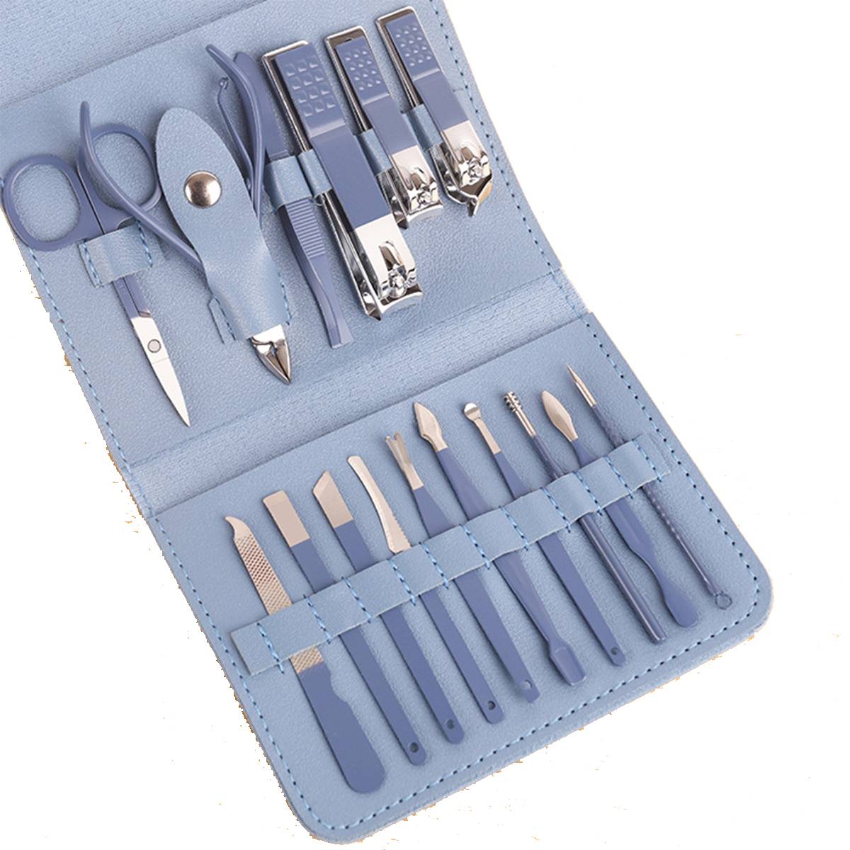 16Pcs Nail Clippers Tool Set With Pu Leather Case 8