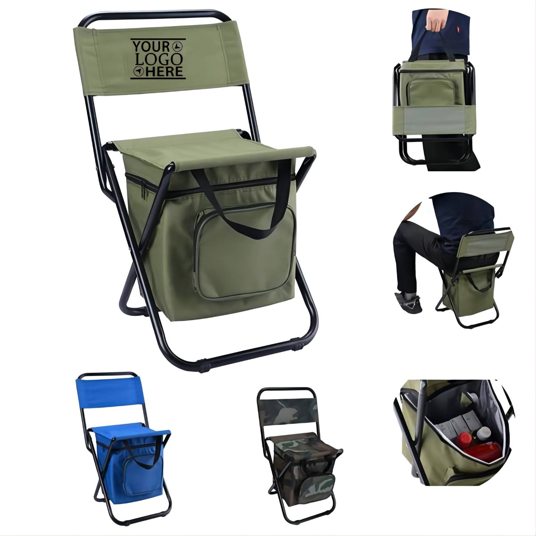 Backpack Foldable Chair w/ Cooler Bag 2