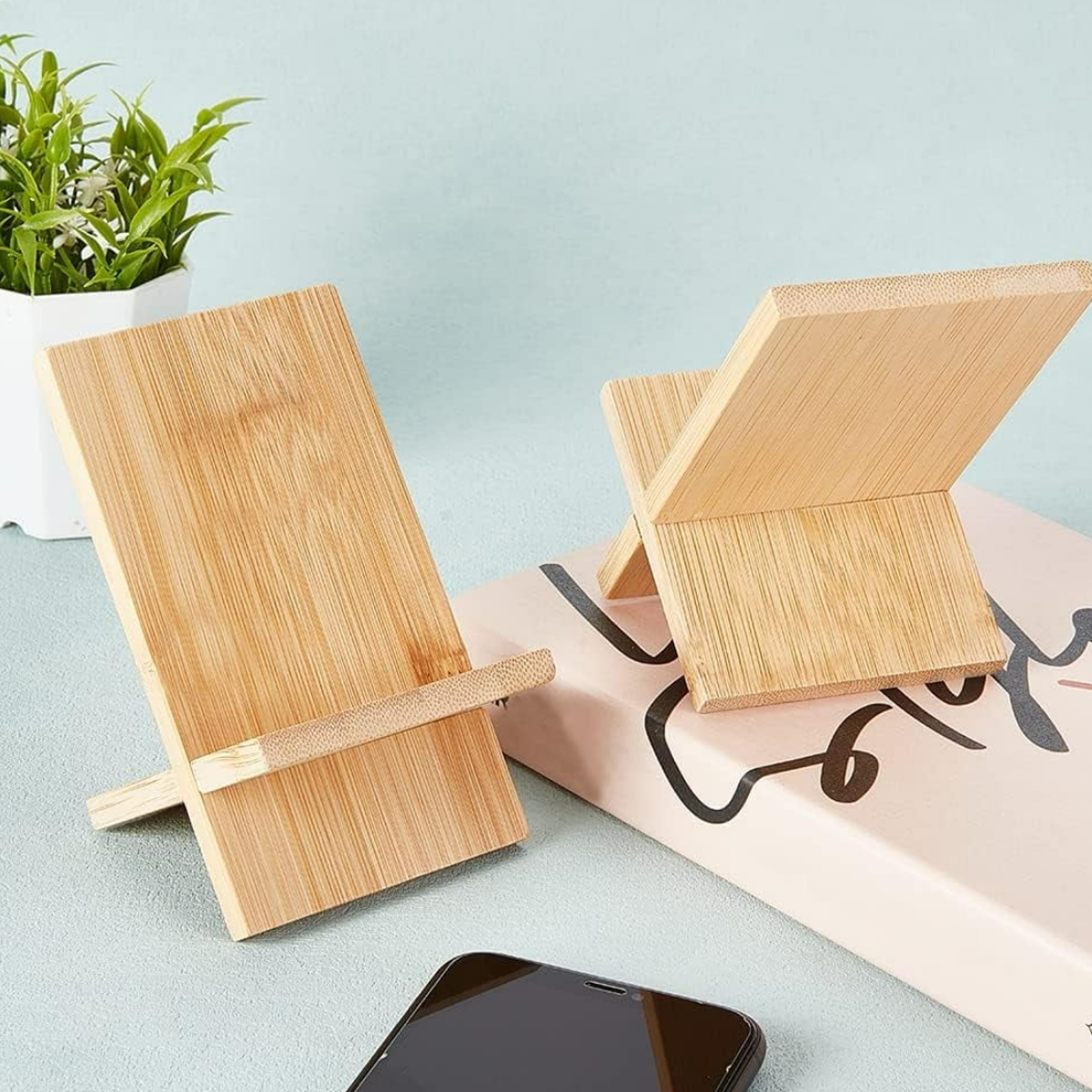 Detachable Bamboo Phone Stand for Desk Holder 5
